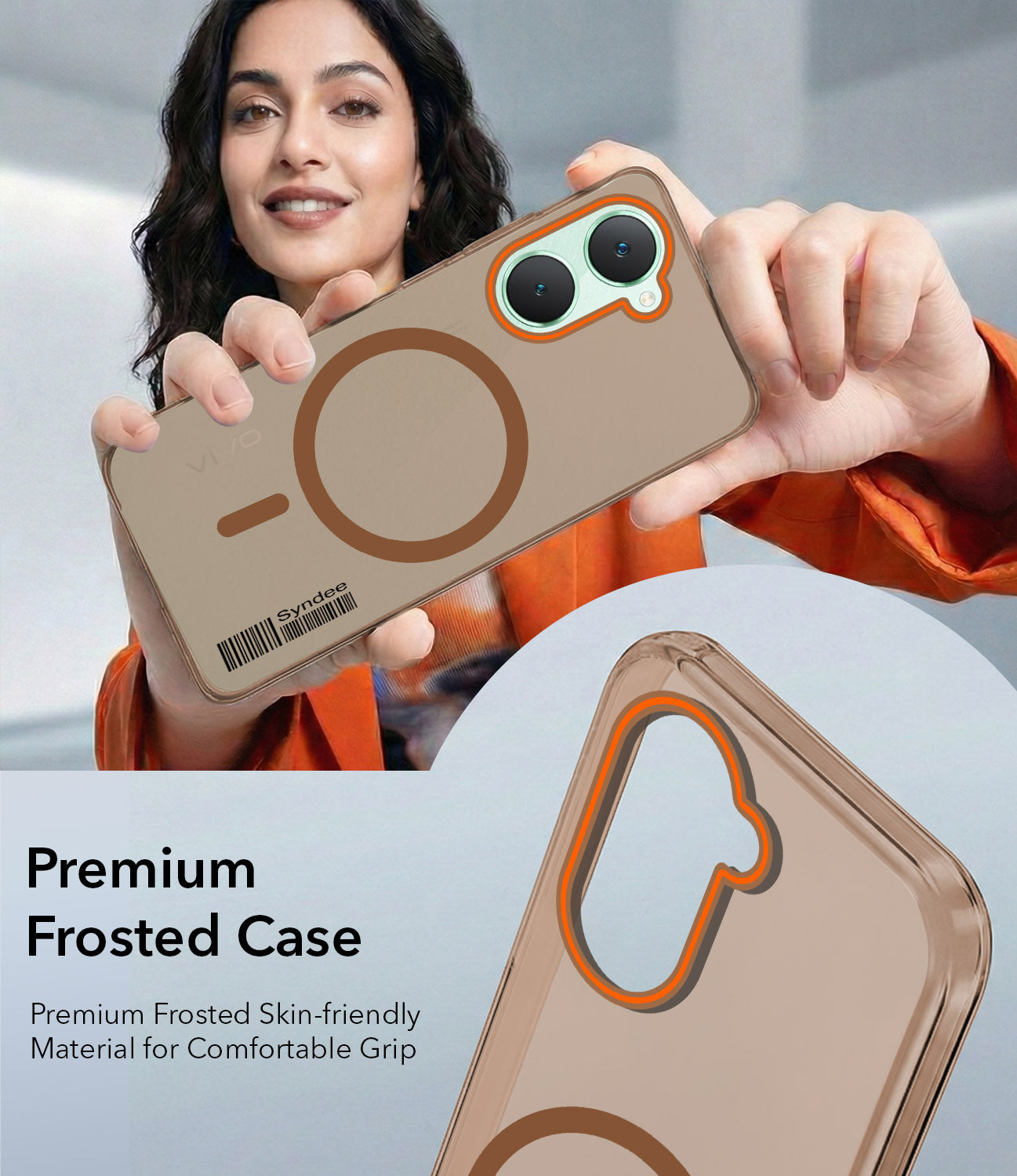 For Vivo Y18 | Y18e | Y03 | Y18i | Y18t Back Cover Case (Soft Touch | Camera Bump Protection | MagSafe Compatible | Matte Finish)