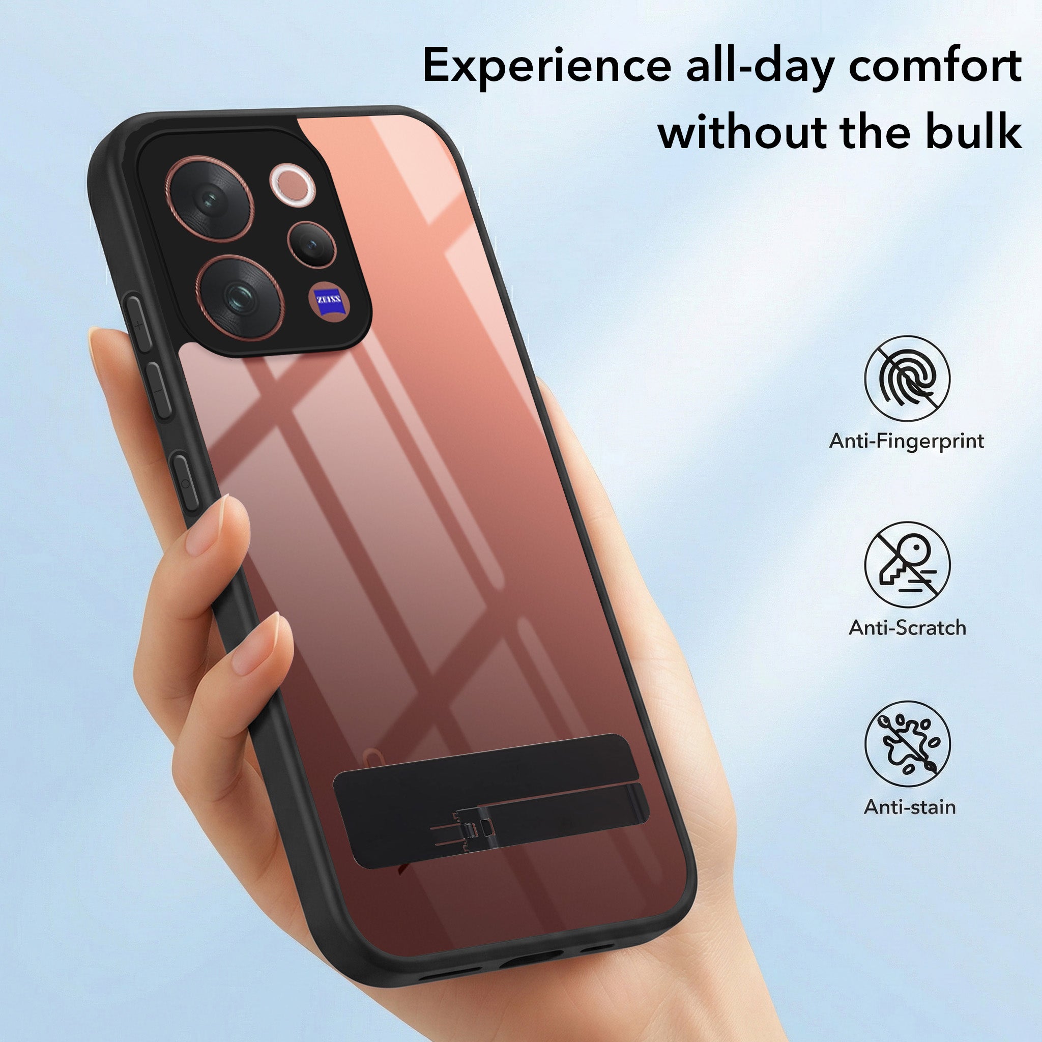 For Vivo V70 | Vivo V70 Elite (5G) Back Cover Case (Built-in Stand | Lifetime Anti Yellow | Kickstand Shockproof | Camera Protection | MagSafe Compatible)