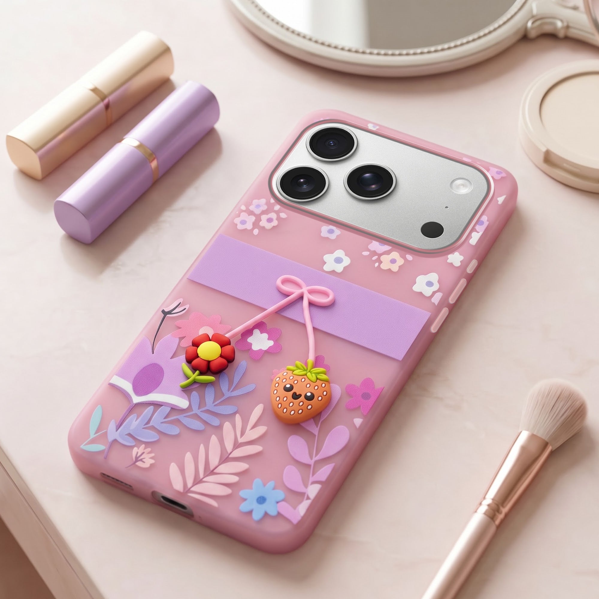 For Apple iPhone 17 Pro Back Cover Case (3D Cute Cartoons | Hard Back Side Soft | Matte Premium Finish | HD Printing)