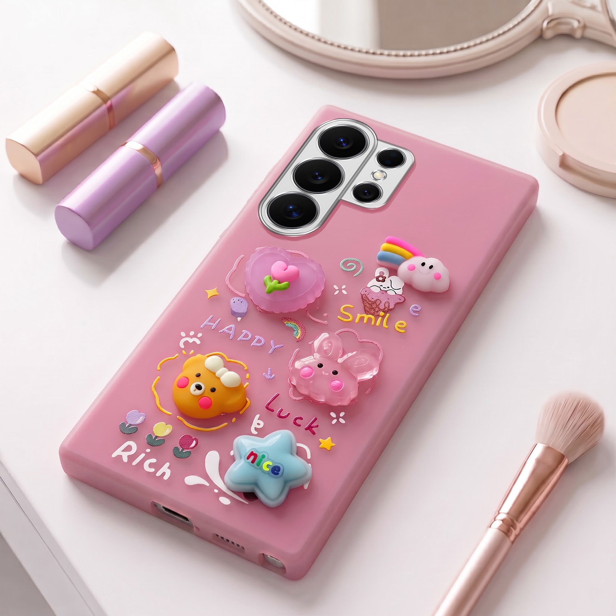 For Samsung Galaxy S26 Ultra Back Cover Case (3D Cute Cartoons | Hard Back Side Soft | Matte Premium Finish | HD Printing)