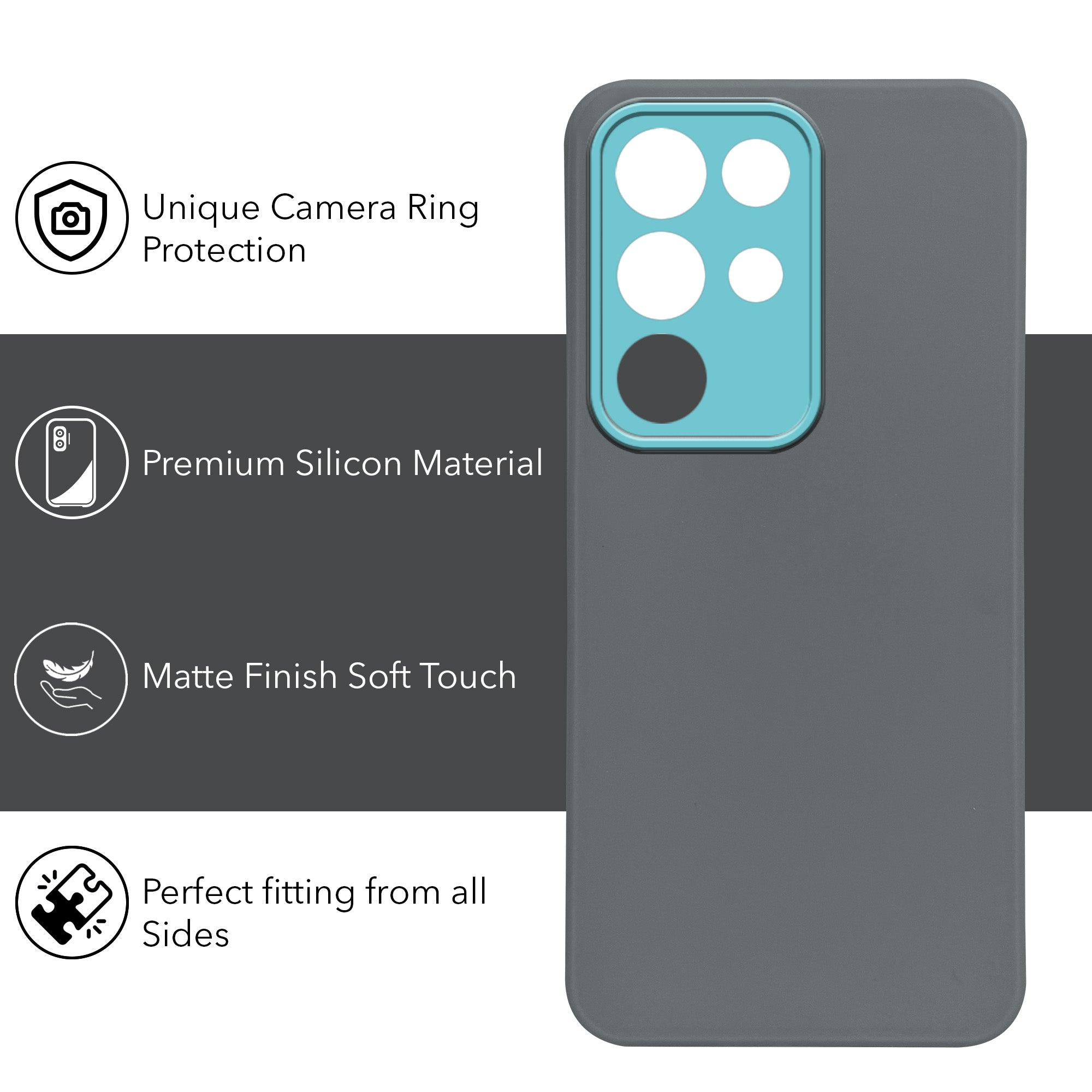 For Realme C85 5G | Realme Narzo 90x Back Cover Case Matte Silicone  (Dual Colour |Full Camera Protection | Sleek and Professional) "