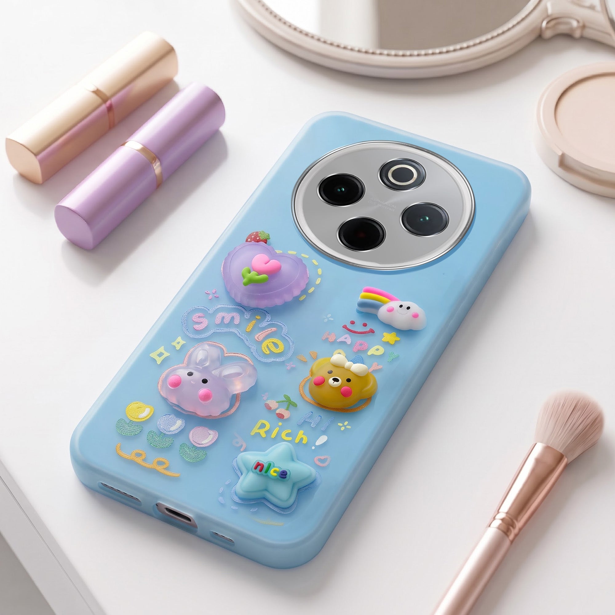 For Vivo iQOO Z10 Back Cover Case (3D Cute Cartoons | Hard Back Side Soft | Matte Premium Finish | HD Printing)