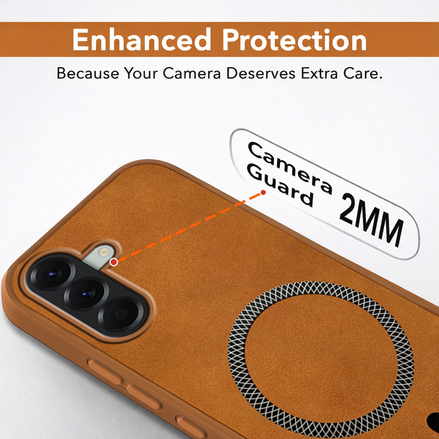 For Samsung Galaxy A56 Back Cover Case Leather Finish (MagSafe Compatible Wireless Charging | Soft Touch | Camera Bump Protection)