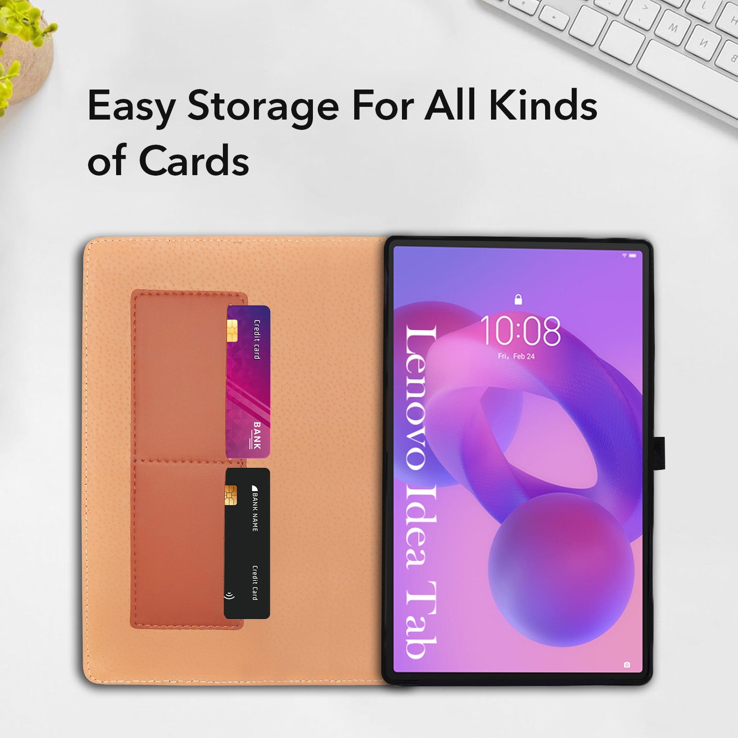 For Lenovo Idea Tab 11 Inch TB336FU/TB336ZU Flip Cover Folio Cover (PU Leather | Multi-Angle Smart Stand | Card Storage Slots | Silicone Back Pouch)