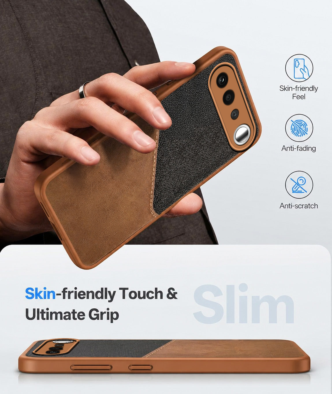 For Realme 16 Back Cover Case (Dual PU Leather Stitch | Professional Minimalist | Soft and Flexible)