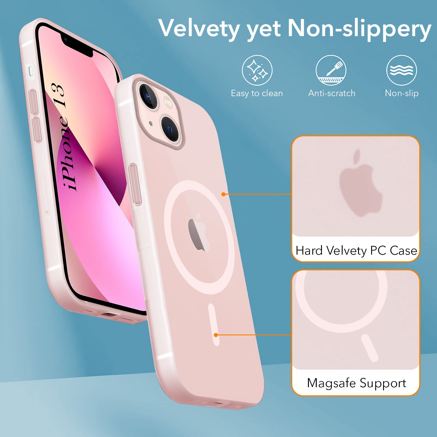 For Apple iPhone 13 Back Cover Case (Frosted Matte Feel | MagSafe Compatible Wireless Charging | Polycarbonate Material)