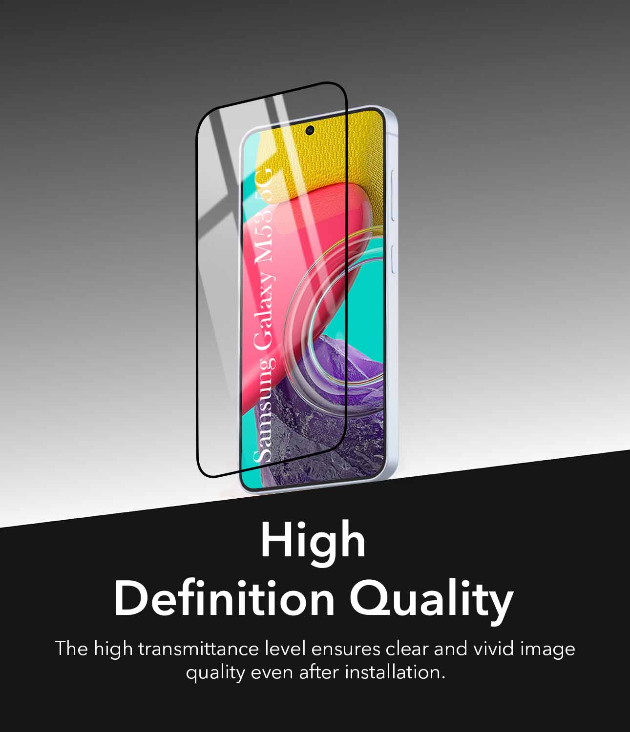 (Pack of 2) Tempered Glass For Samsung Galaxy M53 5G Military-Grade Gorilla Screen Protector  With Installation Kit | Shatterproof, Full Coverage, HD Clear, Scratch Resistant