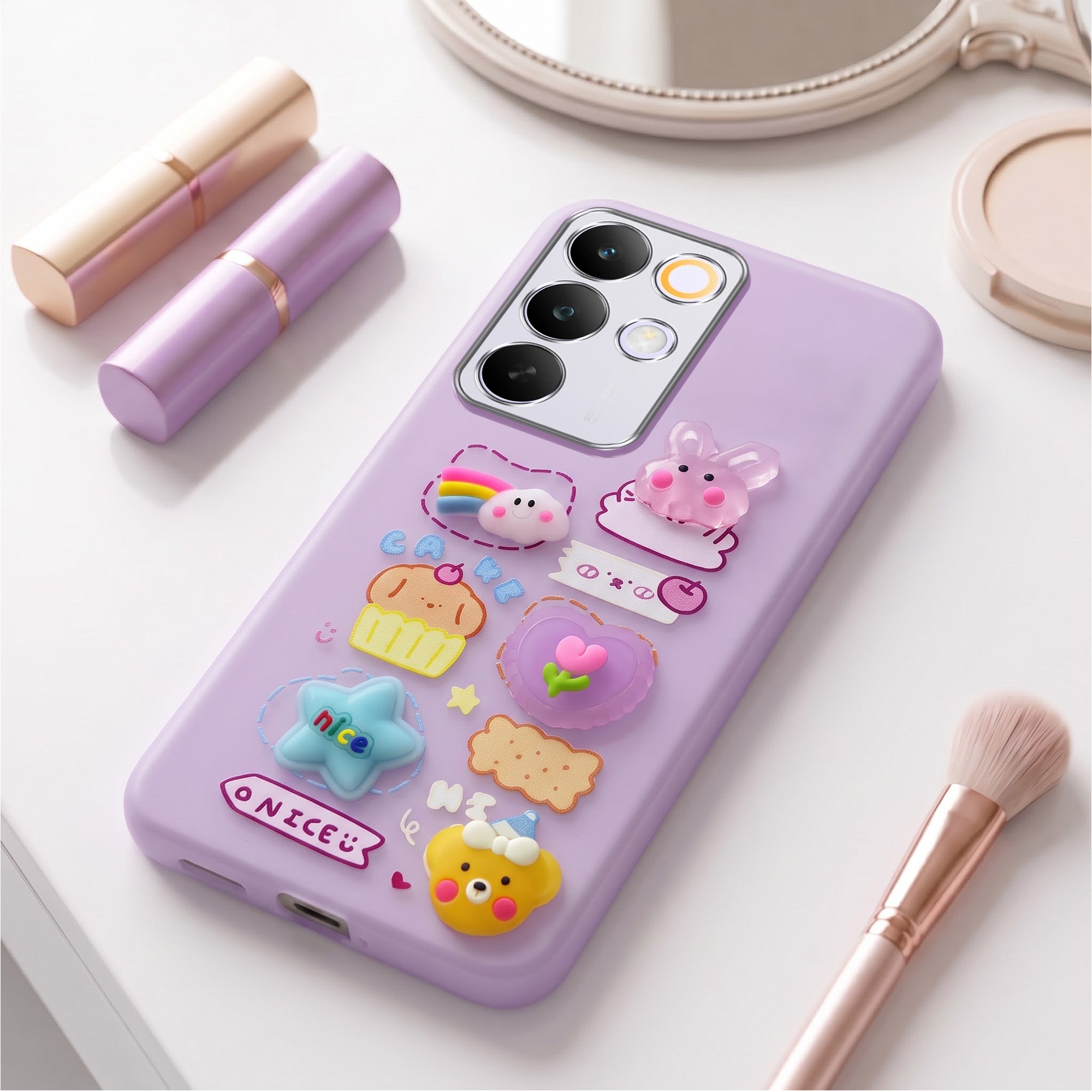 For Realme C85 5G | Realme Narzo 90x Back Cover Case (3D Cute Cartoons | Hard Back Side Soft | Matte Premium Finish | HD Printing)
