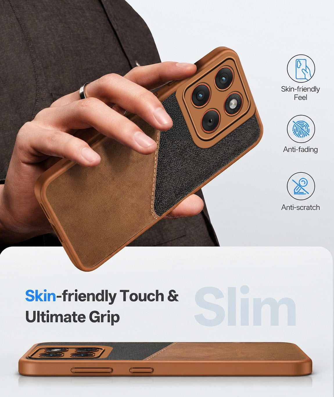 For Motorola Moto Edge 70 Back Cover Case (Dual PU Leather Stitch | Professional Minimalist | Soft and Flexible)