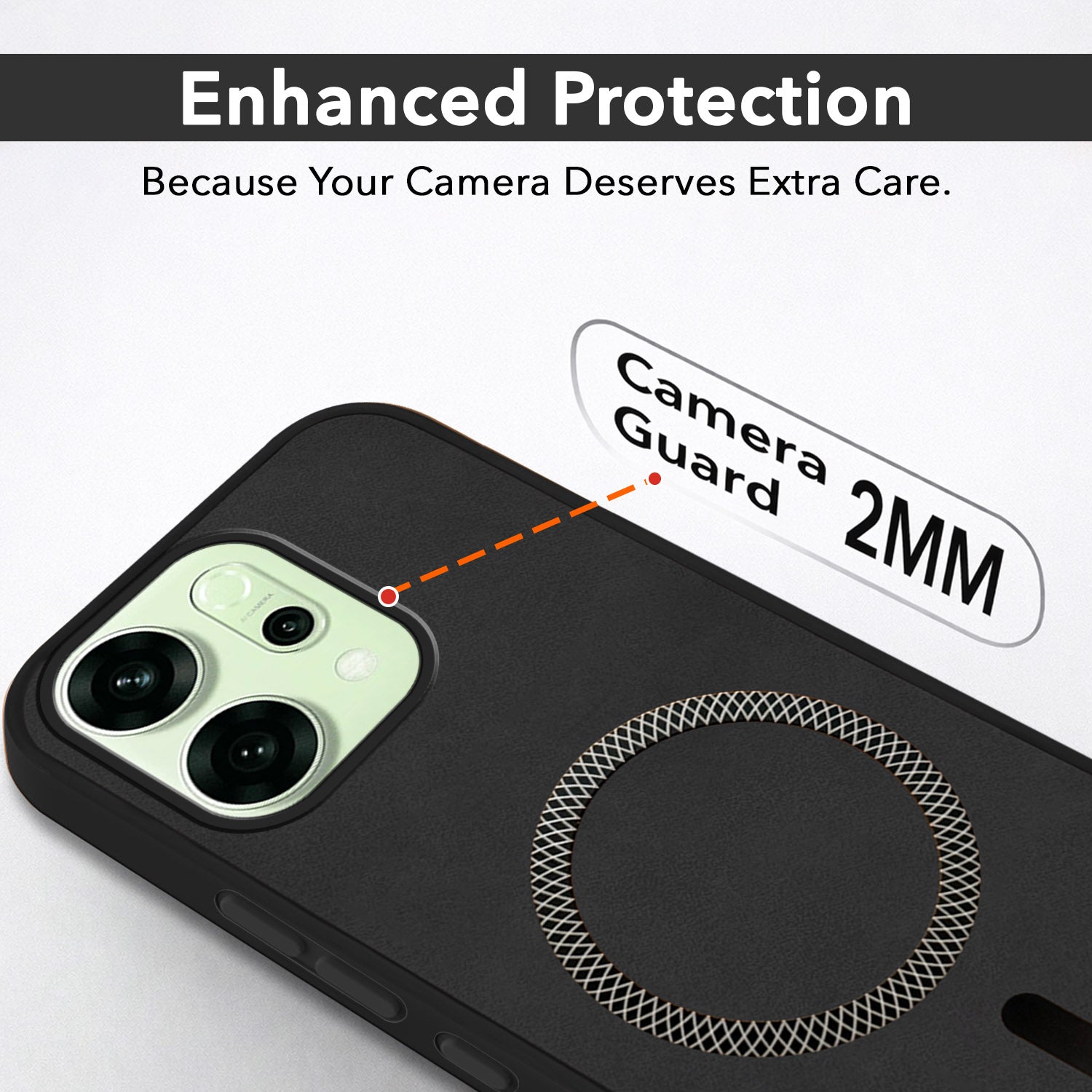 For Oppo Reno14 5G | Oppo Reno 14 5G Back Cover Case Leather Finish (MagSafe Compatible Wireless Charging | Soft Touch | Camera Bump Protection)