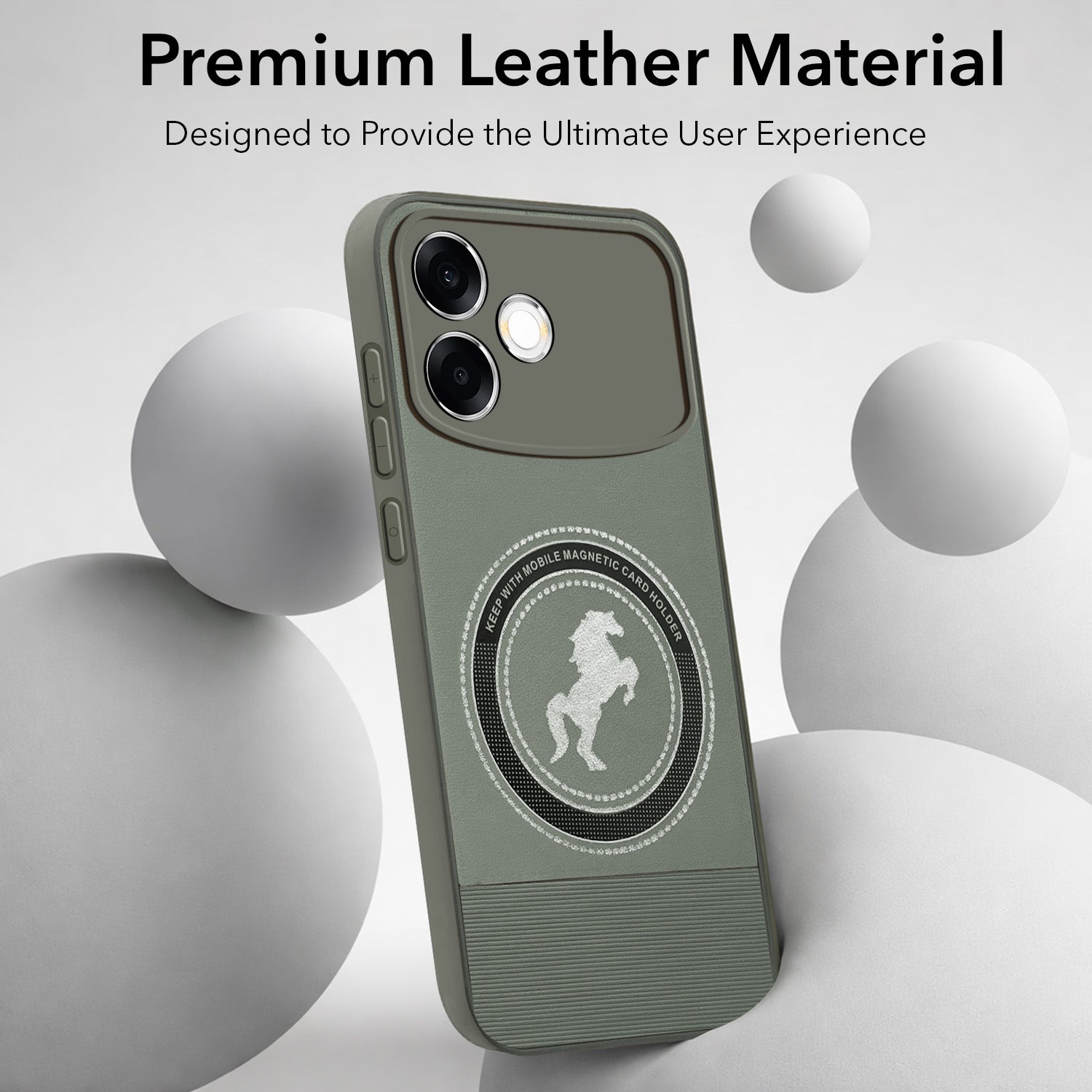For Oppo F33 Pro 5G Back Cover Case PU Leather Finish (Professional Minimalist Texture | MagSafe Compatile | Camera Protection | Sleek Sober Formal)
