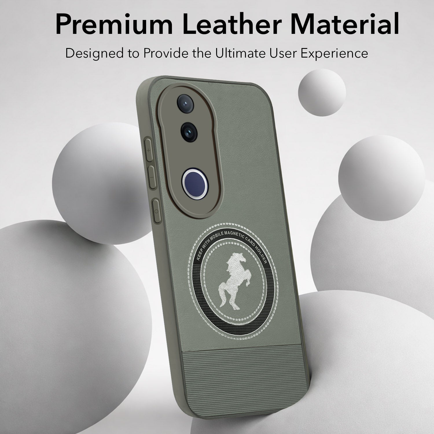For Vivo T4R Back Cover Case PU Leather Finish (Professional Minimalist Texture | MagSafe Compatile | Camera Protection | Sleek Sober Formal)