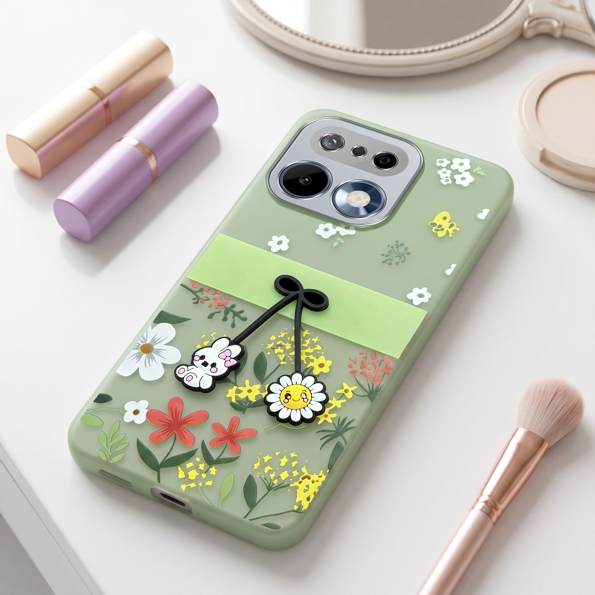 For Realme 16 Pro Back Cover Case (3D Cute Cartoons | Hard Back Side Soft | Matte Premium Finish | HD Printing)