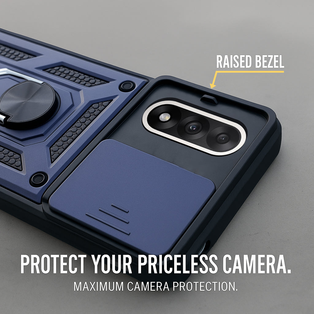 For Oneplus Nord 5 Back Cover Case (Sliding Shutter Camera Protection | Polycarbonate |Ring Holder Kickstand)