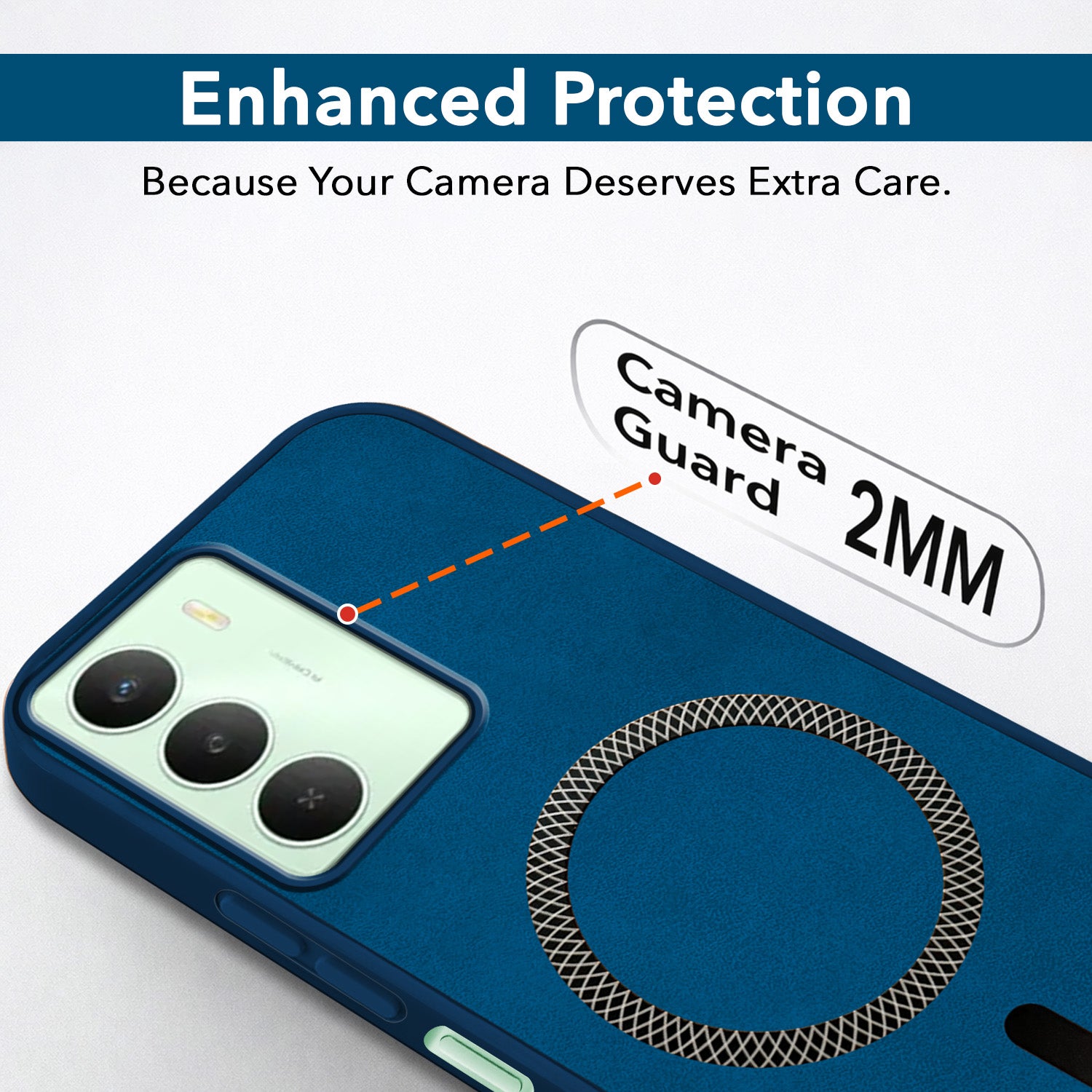 For Realme C73 Back Cover Case Leather Finish (MagSafe Compatible Wireless Charging | Soft Touch | Camera Bump Protection)