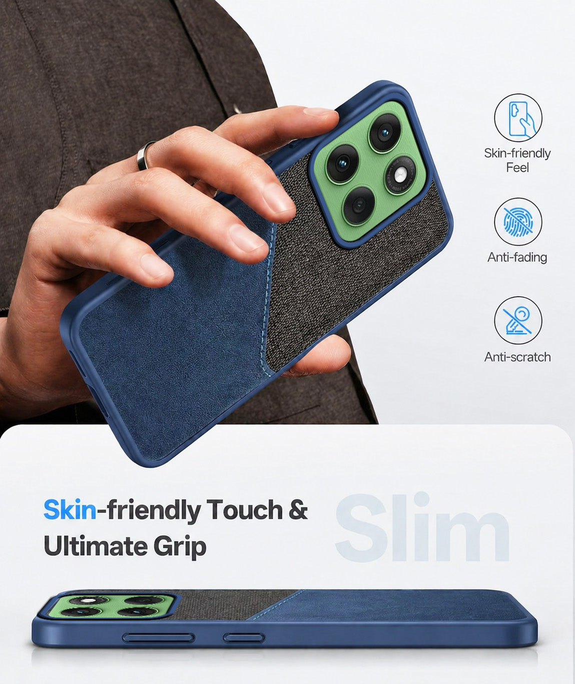 For Motorola Moto Edge 60 Back Cover Case (Dual PU Leather Stitch | Professional Minimalist | Soft and Flexible)