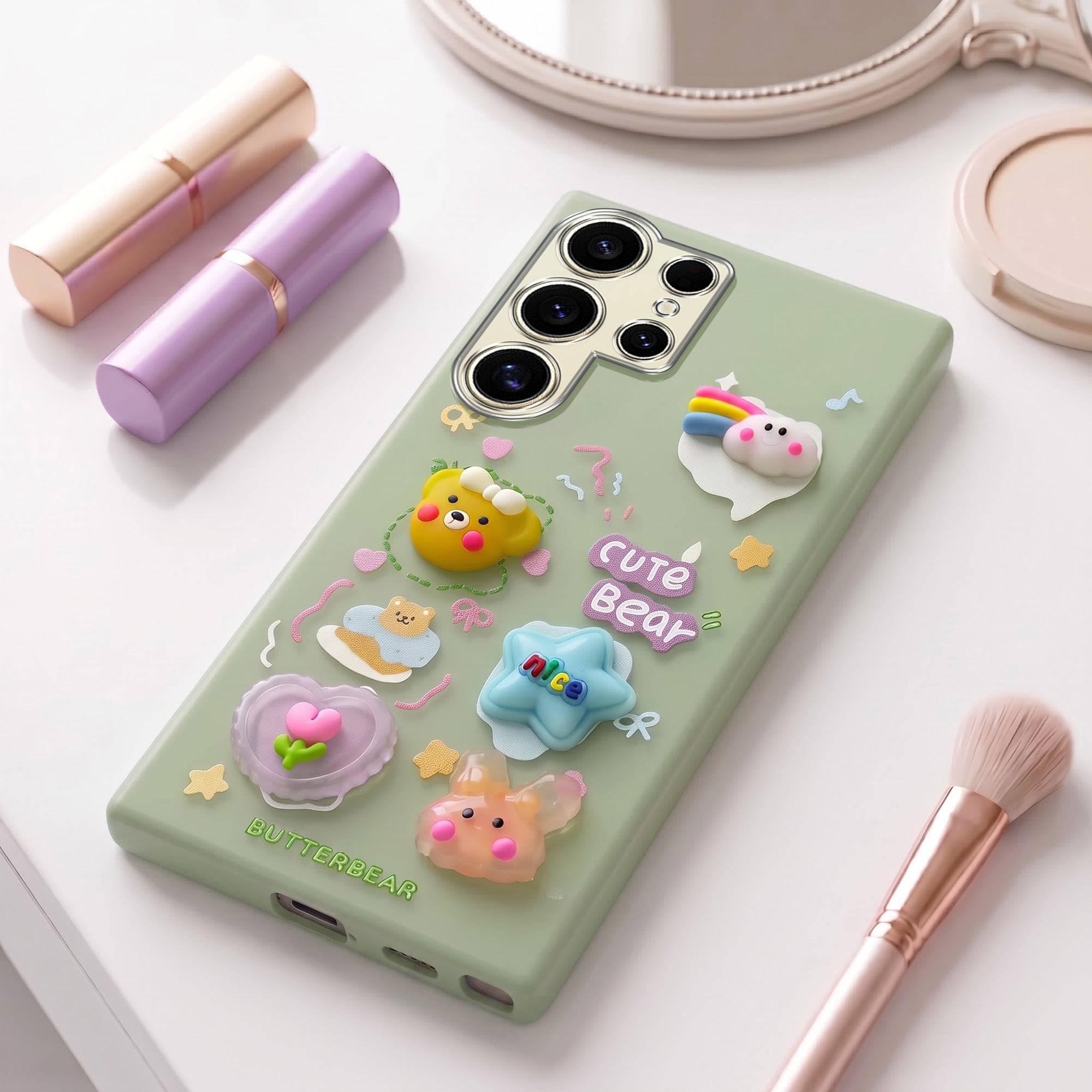 For Samsung Galaxy S24 Ultra Back Cover Case (3D Cute Cartoons | Hard Back Side Soft | Matte Premium Finish | HD Printing)