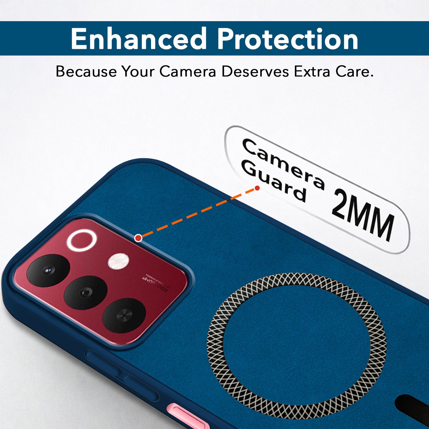 For Realme 15X Back Cover Case Leather Finish (MagSafe Compatible Wireless Charging | Soft Touch | Camera Bump Protection)