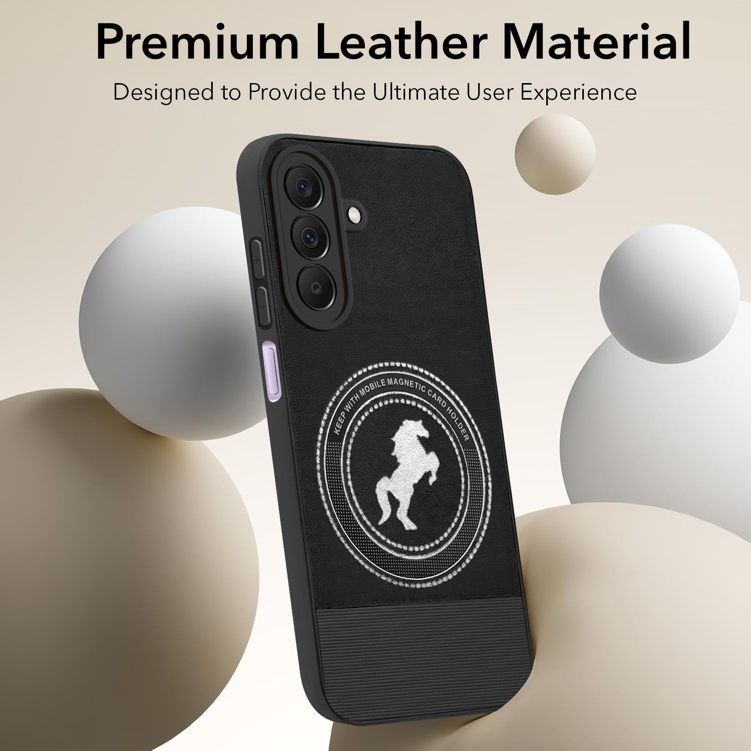 For Samsung Galaxy A37 5G Back Cover Case PU Leather Finish (Professional Minimalist Texture | MagSafe Compatile | Camera Protection | Sleek Sober Formal)