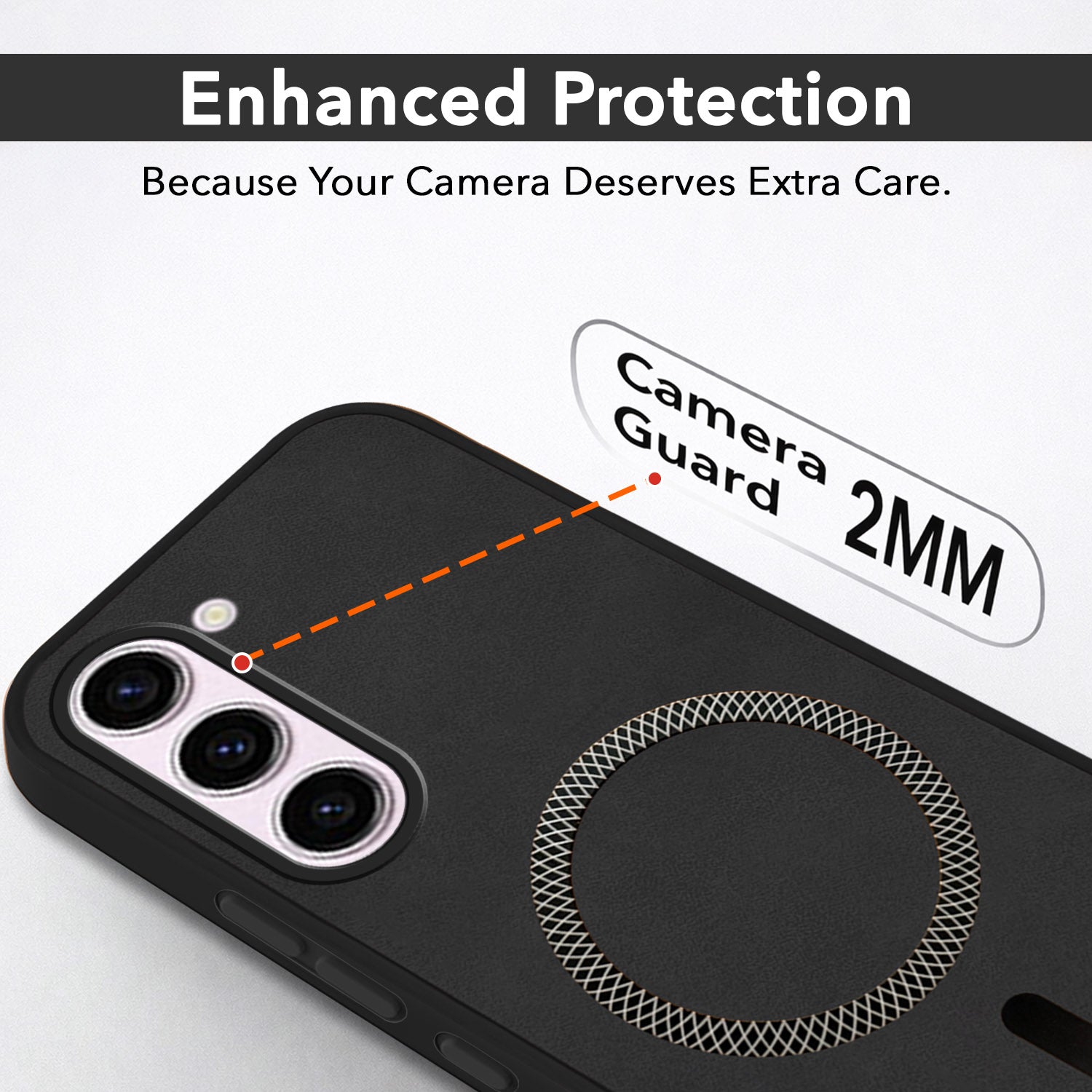 For Samsung Galaxy S23 5G Back Cover Case (Sleek Leather Finish | MagSafe Compatible Wireless Charging | Camera Bump Protection)