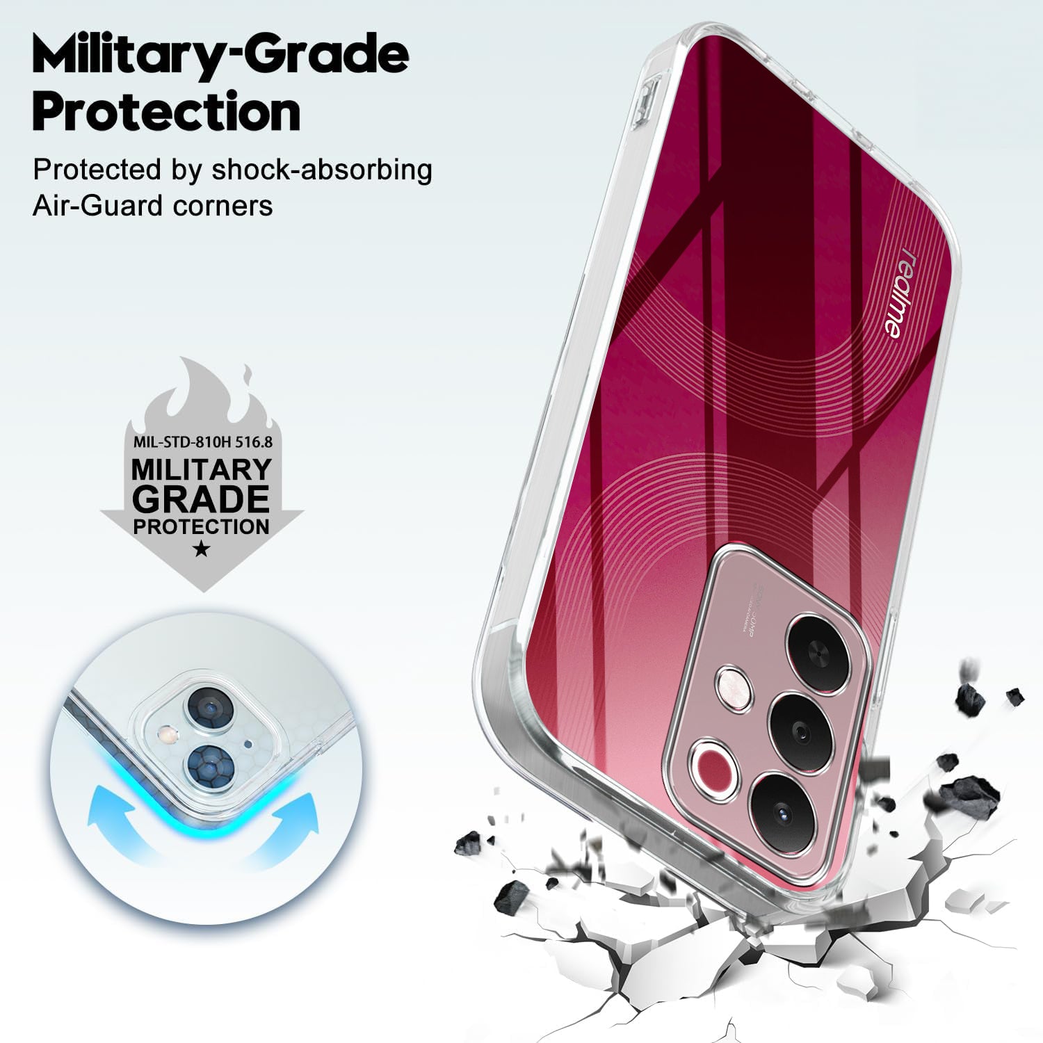For Realme 15X Back Cover Case Silicone (Clear Shockproof Case with Camera Protection | Soft and Flexible | Transparent)