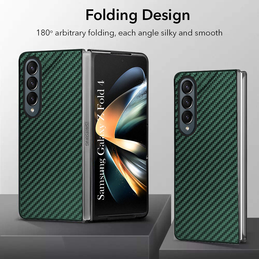 For Samsung Galaxy Z Fold 4 5G Back Flip Case Cover (Craft Printed Design | Hybrid Texture | Inside Microfiber Cloth)