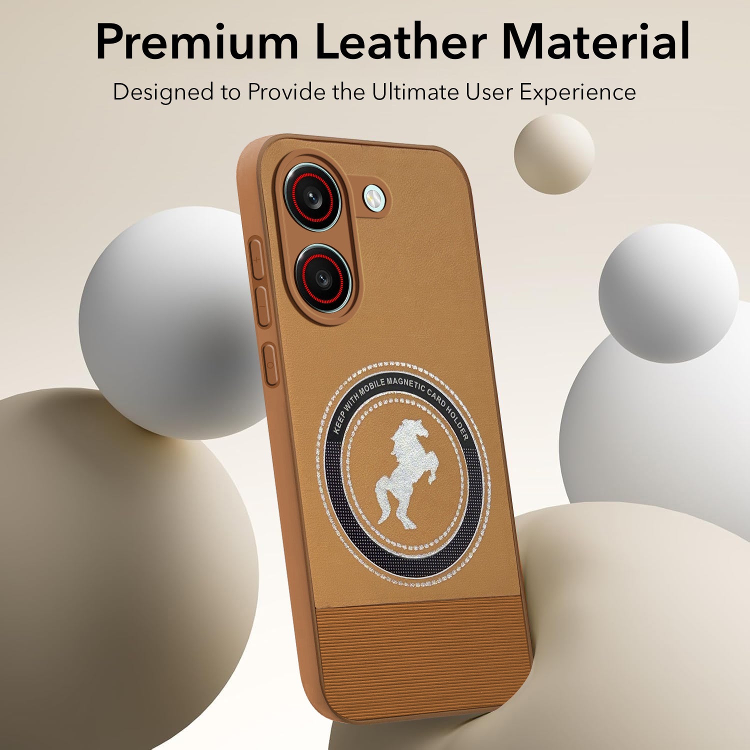 For Redmi Turbo 5 Back Cover Case PU Leather Finish (Professional Minimalist Texture | MagSafe Compatile | Camera Protection | Sleek Sober Formal)