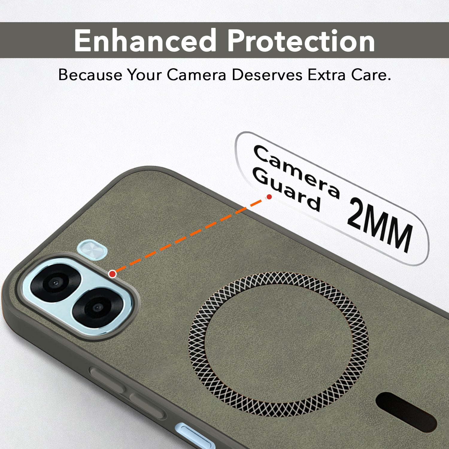 For Oppo A6X | Oppo A6S Back Cover Case Leather Finish (MagSafe Compatible Wireless Charging | Soft Touch | Camera Bump Protection)