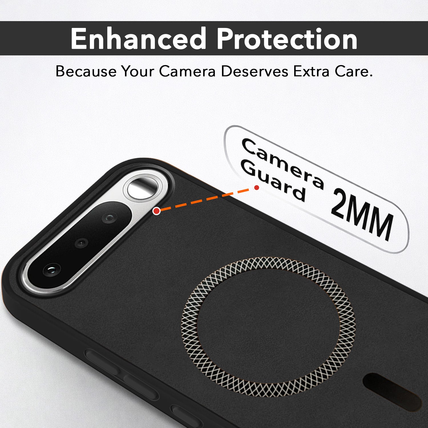 For Realme 16 Back Cover Case Leather Finish (MagSafe Compatible Wireless Charging | Soft Touch | Camera Bump Protection)