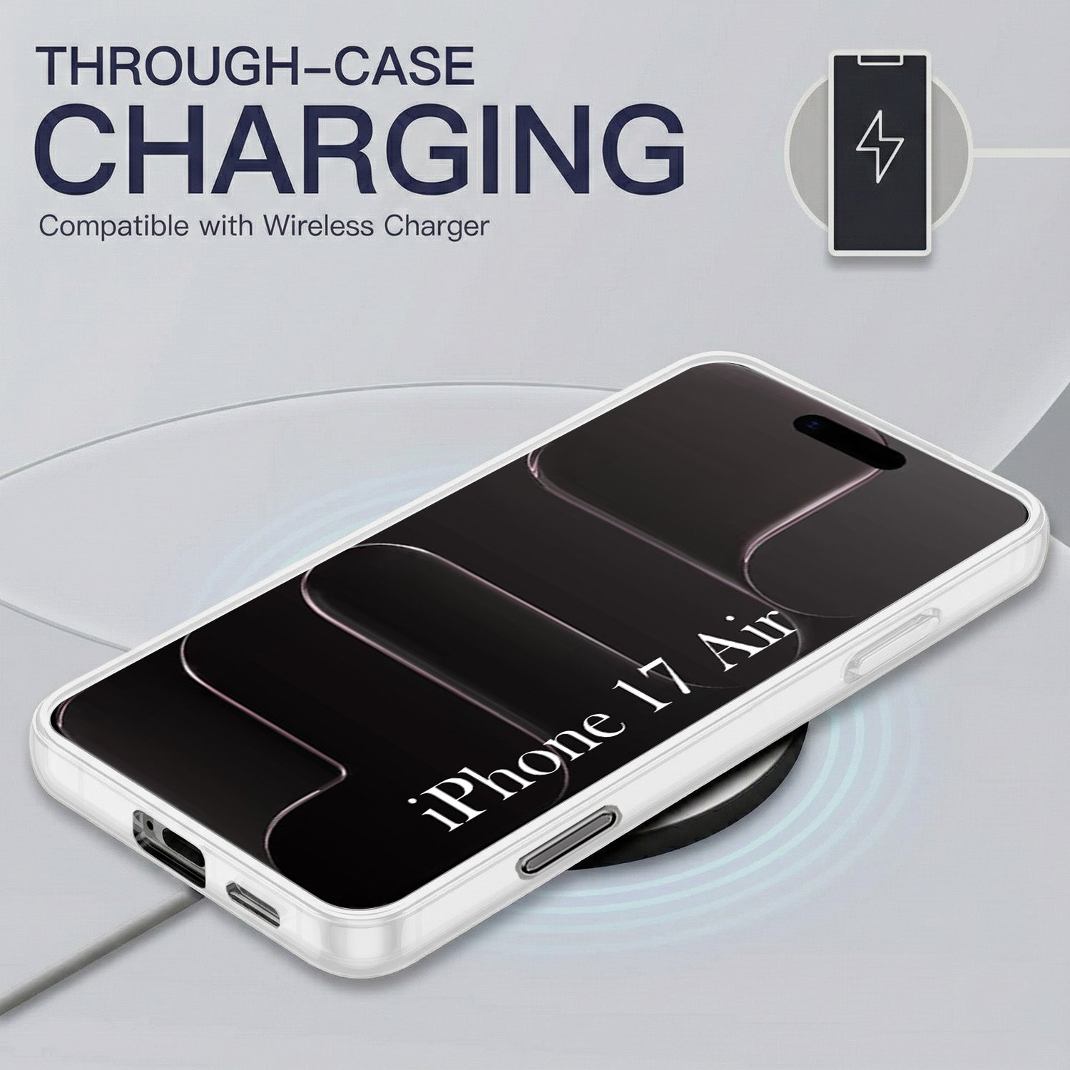 For Apple iPhone 17 Air Back Cover Case Silicone (Slim Paper Thin | Camera Protection Bump | Minimalist Professional | Soft Flexible)