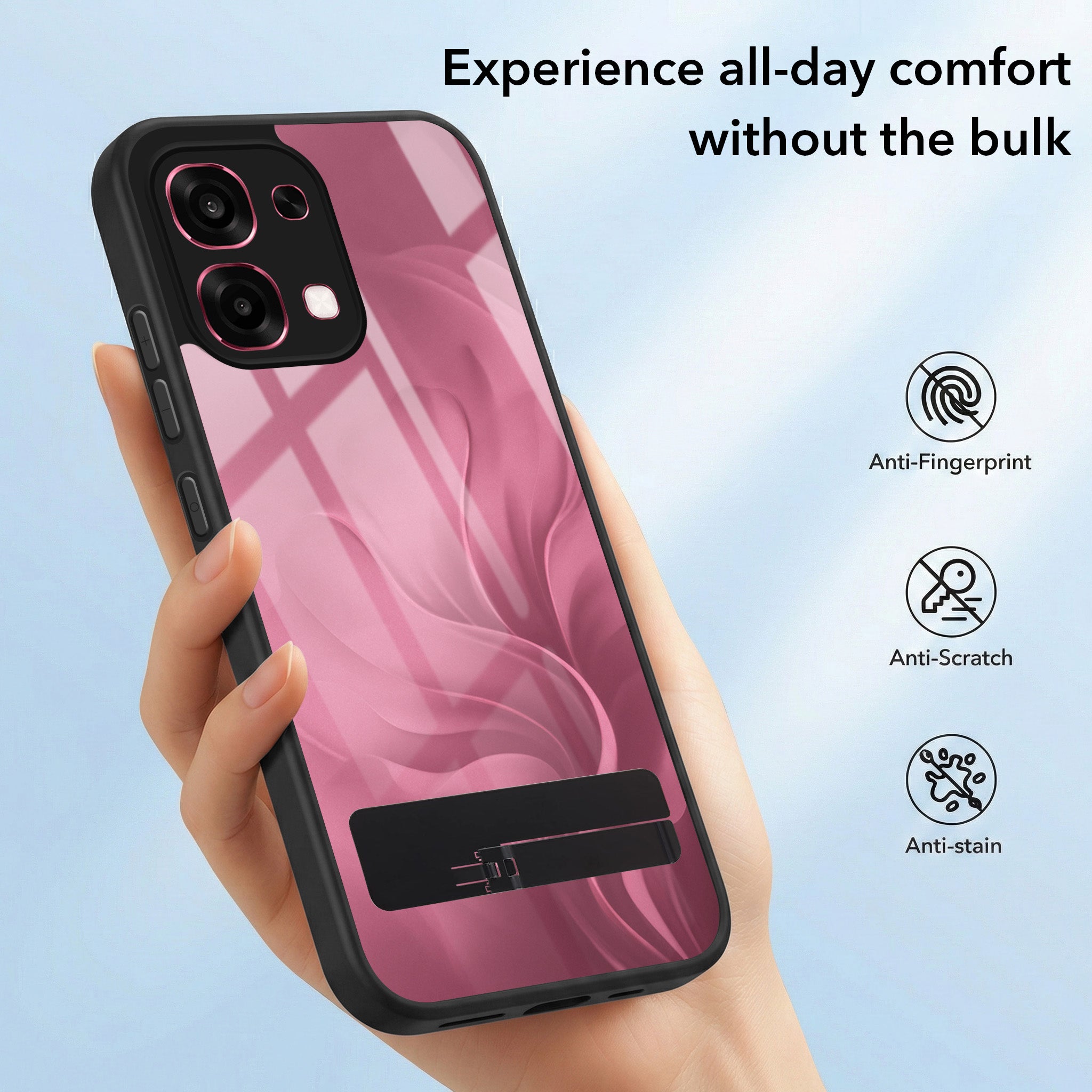 For Oppo F31 5G | Oppo F33 5G Back Cover Case (Built-in Stand | Lifetime Anti Yellow | Kickstand Shockproof | Camera Protection | MagSafe Compatible)