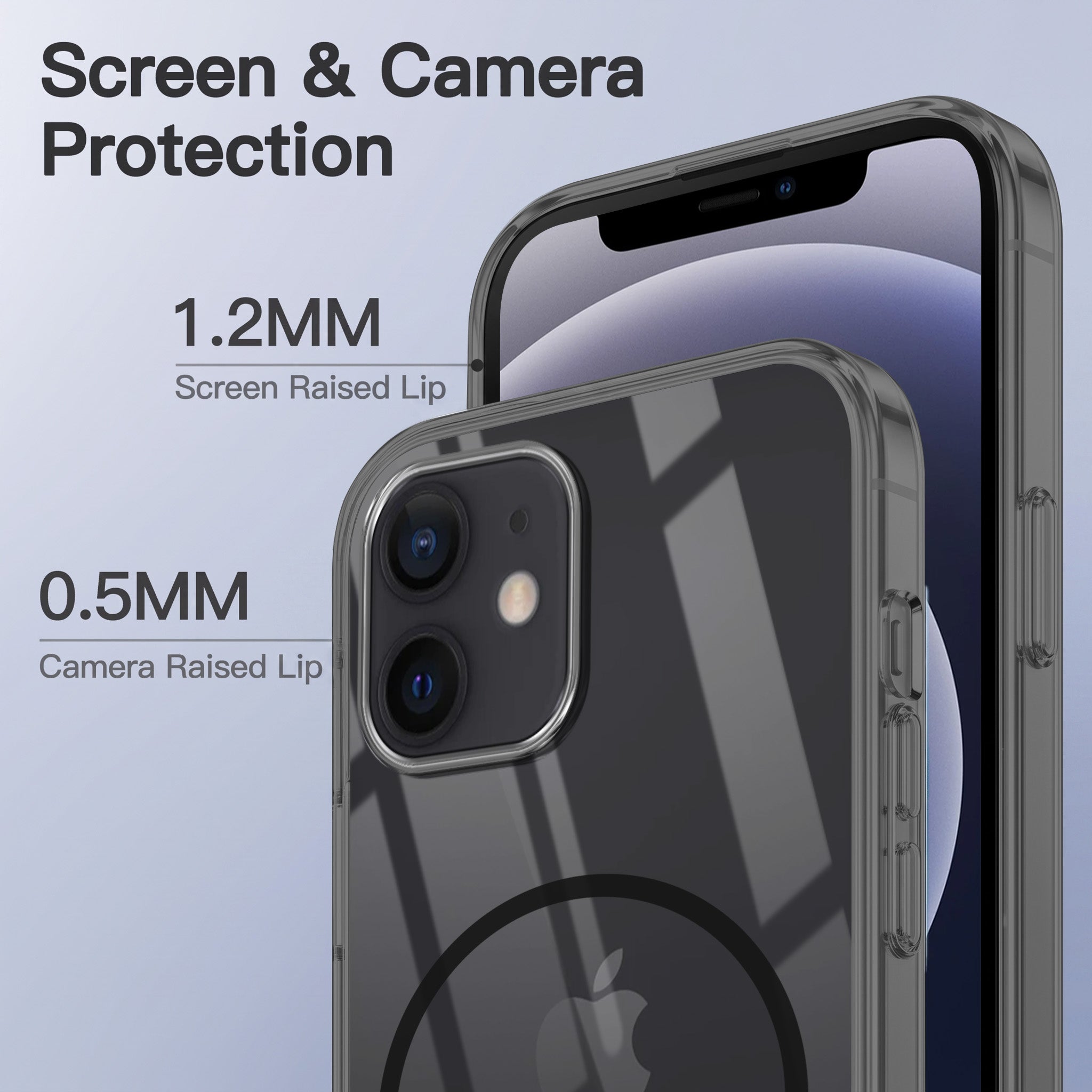 For Apple iPhone 12 Back Case Cover Crystal Anti Yellow (Unbreakable PC | MagSafe Wireless Charging Support |Camera Protection Bump)