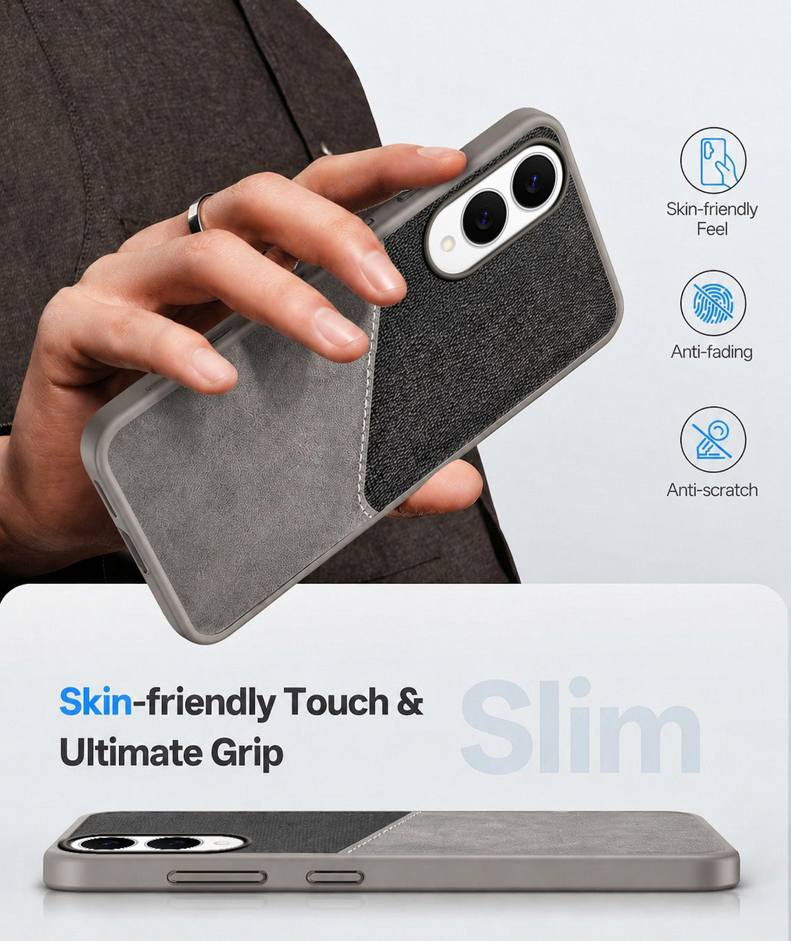 For Samsung Galaxy S25 Edge (Dual PU Leather Stitch | Professional Minimalist | Soft and Flexible)