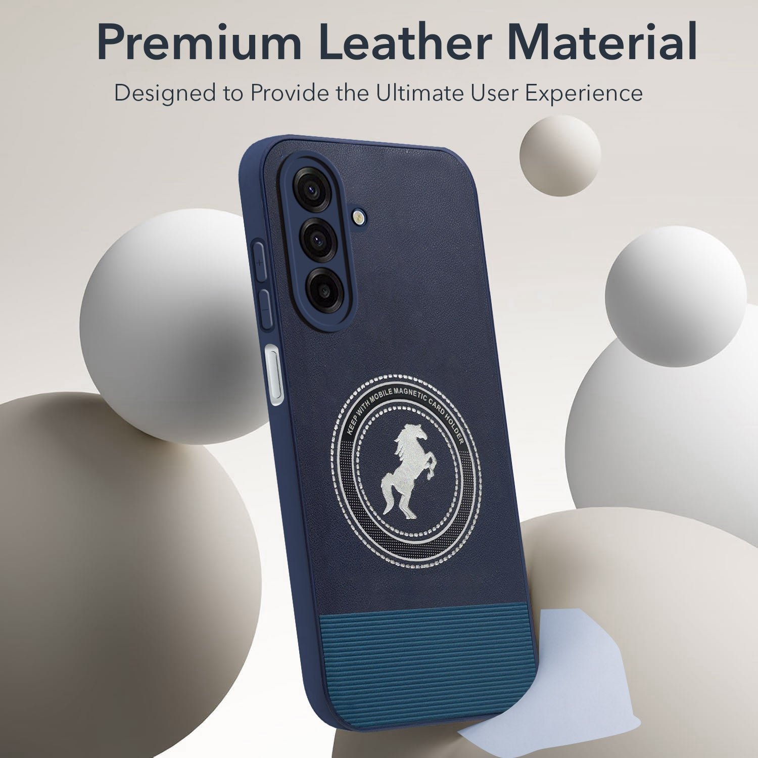 For Samsung Galaxy A17 | Samsung F17 | Samsung M17 5G Back Cover Case PU Leather Finish  (Professional Minimalist Texture | MagSafe Compatile | Camera Protection | Sleek Sober Formal)