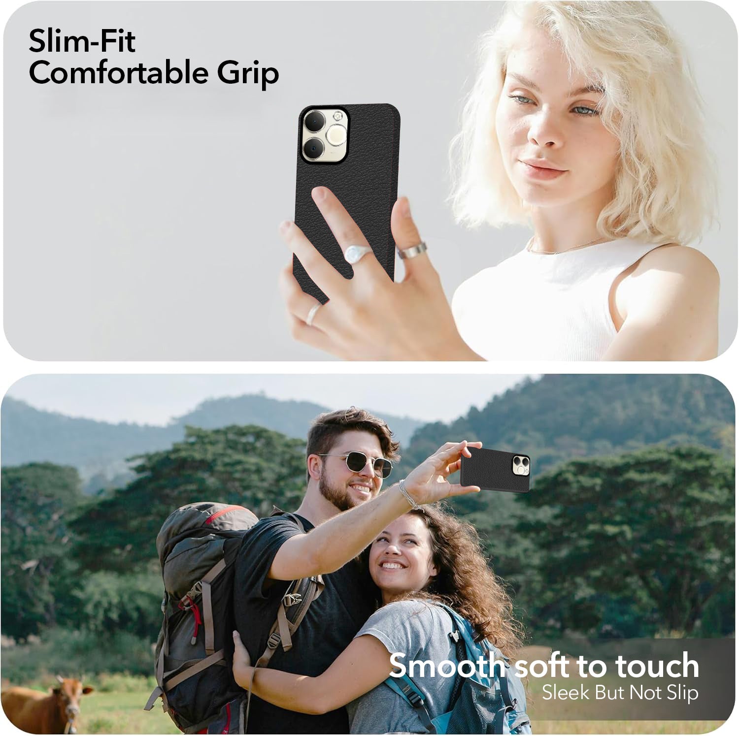 For Realme P4 Lite | Realme Narzo 80 Lite (4G) Back Cover Case (Glass Like Camera Protection | Leather Feel | Minimalist Professional Grip)