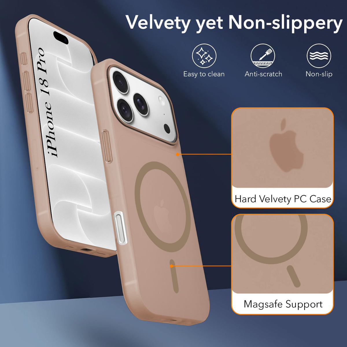 For Apple iPhone 18 Pro Back Cover Case (Frosted Matte Feel | MagSafe Compatible Wireless Charging)