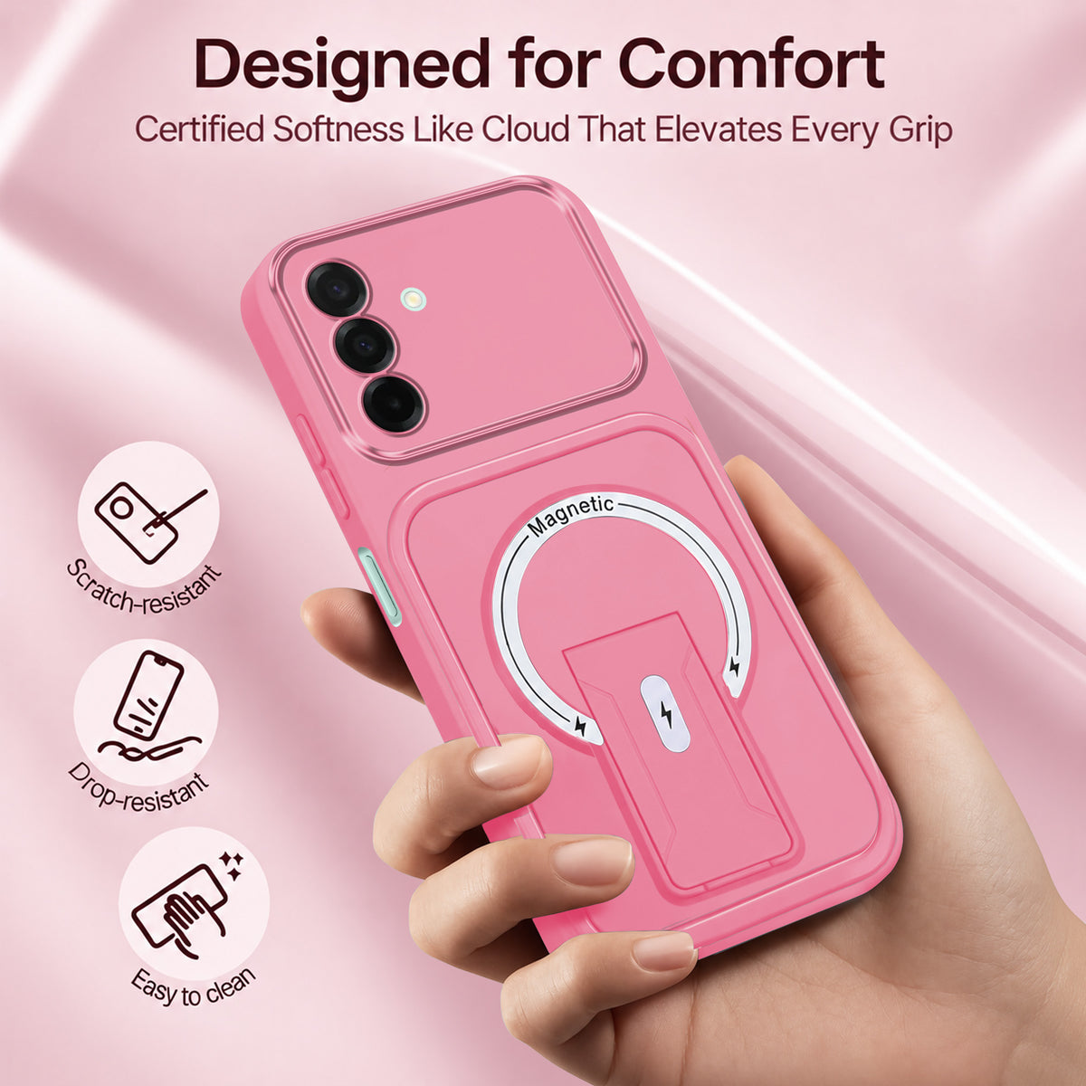 For Samsung Galaxy A26 5G Back Case Cover Metallic (Hybrid Armor Kickstand | MagSafe Compatible | Camera Protection Shockproof)