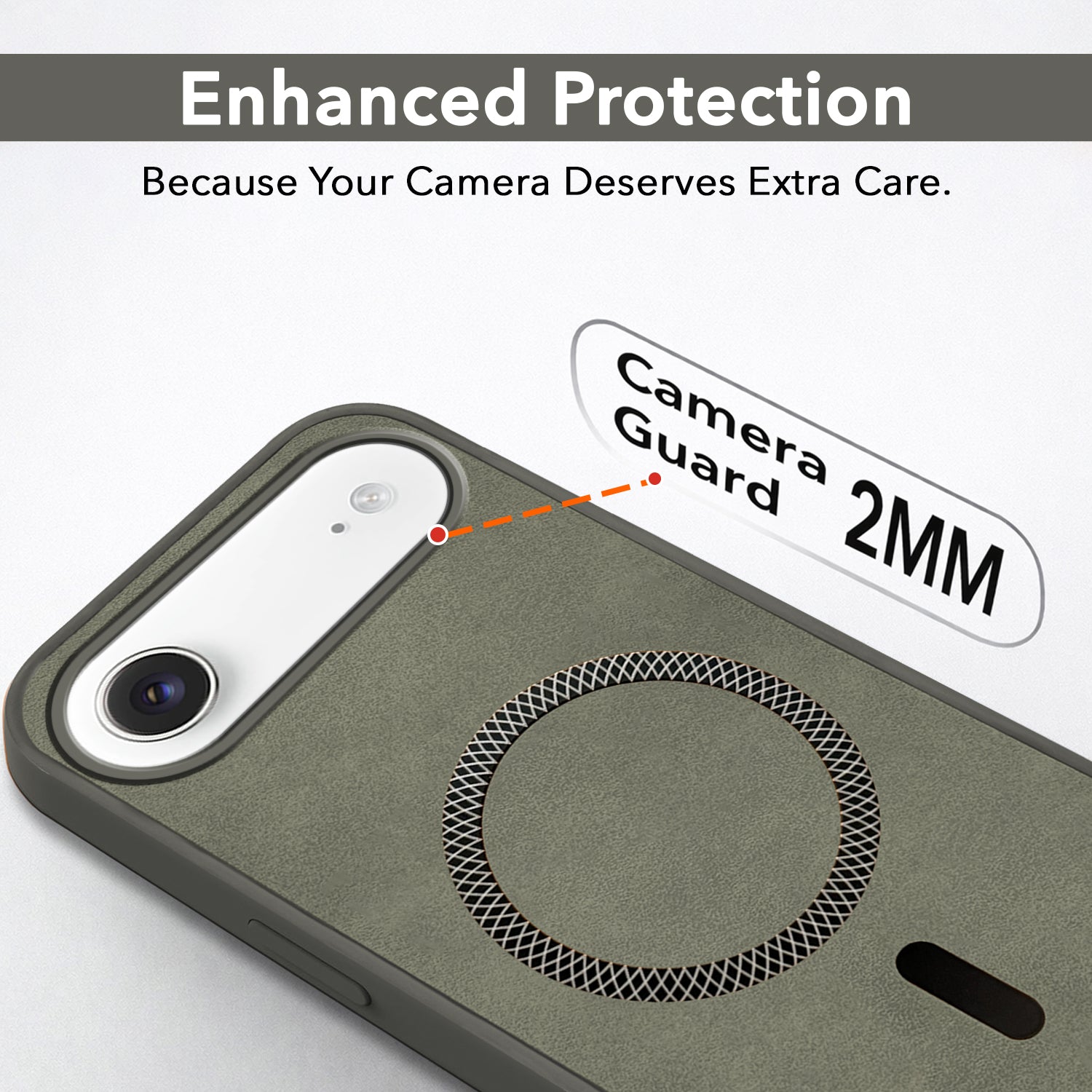 For Apple iPhone 17 Air Back Cover Case Leather Finish (MagSafe Compatible Wireless Charging | Soft Touch | Camera Bump Protection)