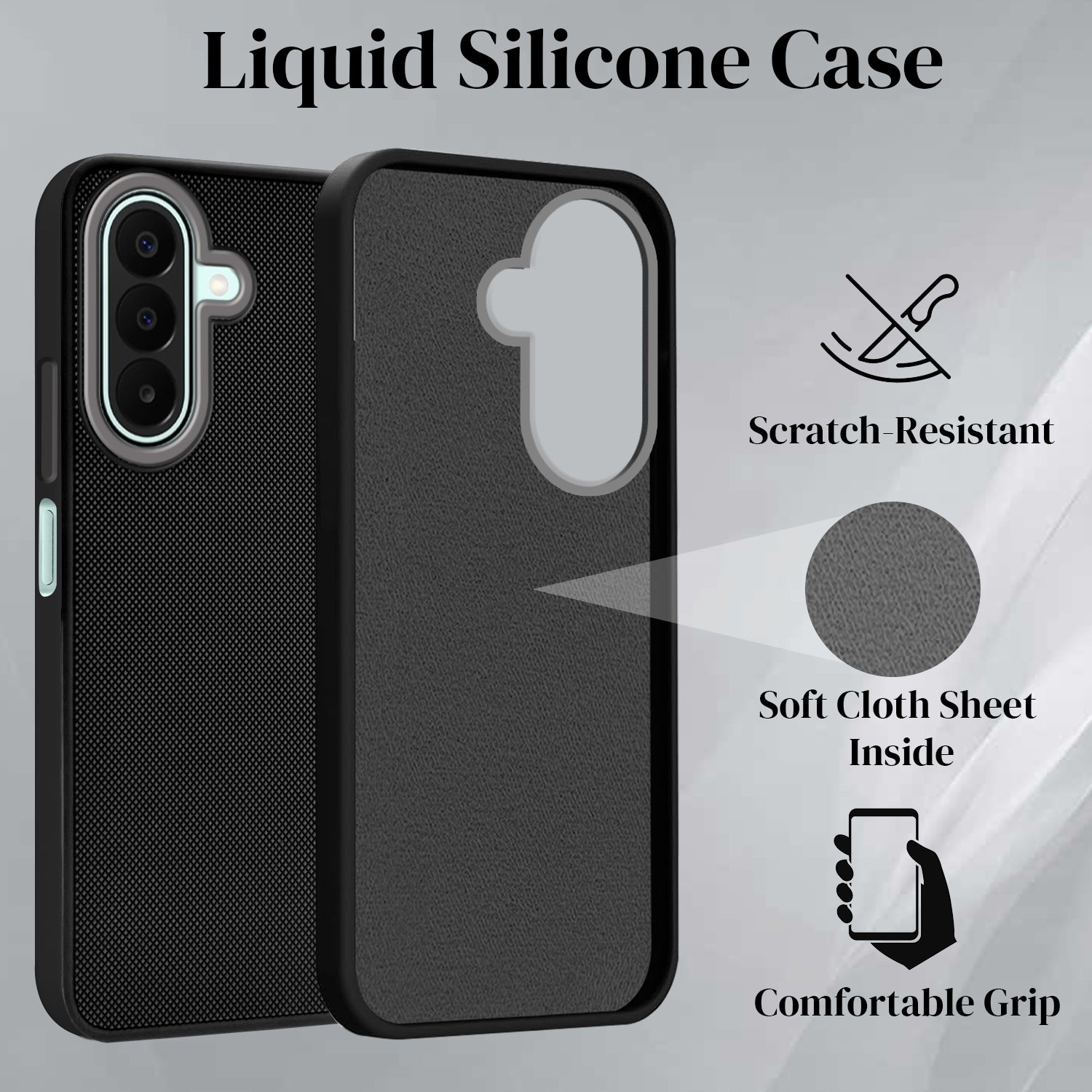 For Samsung Galaxy A27 | Samsung M47 5G Back Cover Case Rubberised (Textured Grip Design| Micro-Fiber Cloth Inside | Slim and Light Weight | Soft Touch and Feel)