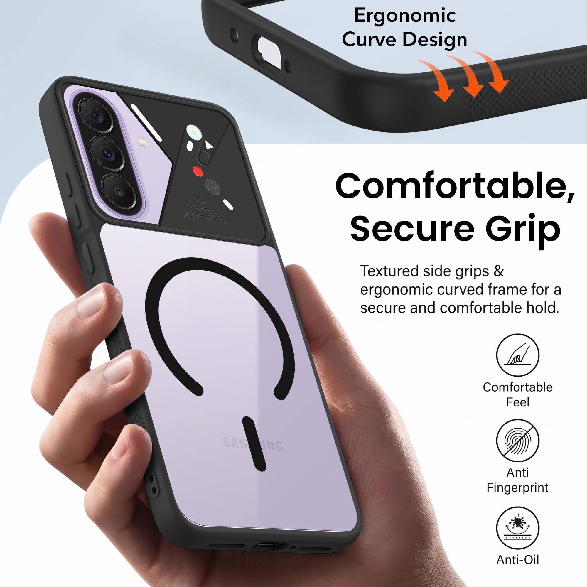 For Samsung Galaxy A37 5G Back Cover Case Lifetime Anti-Yellow Clear (Camera Protection | Side Grip | Wireless MagSafe Compatible)