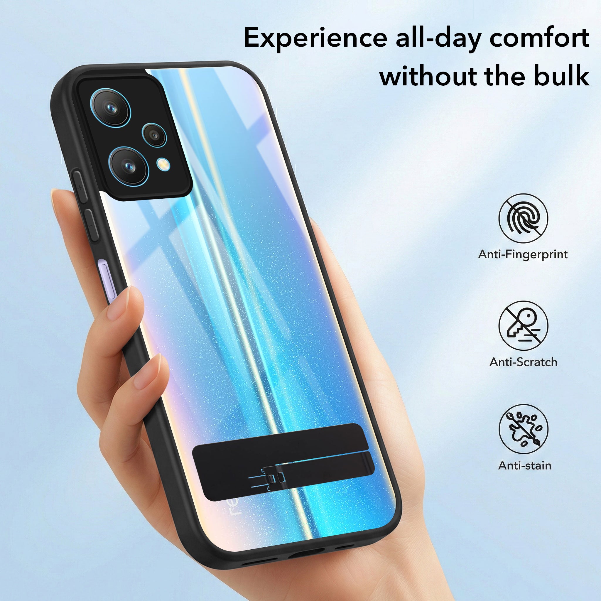 For Realme 9 Pro Back Cover Case (Built-in Stand | Lifetime Anti Yellow | Kickstand Shockproof | Camera Protection | MagSafe Compatible)