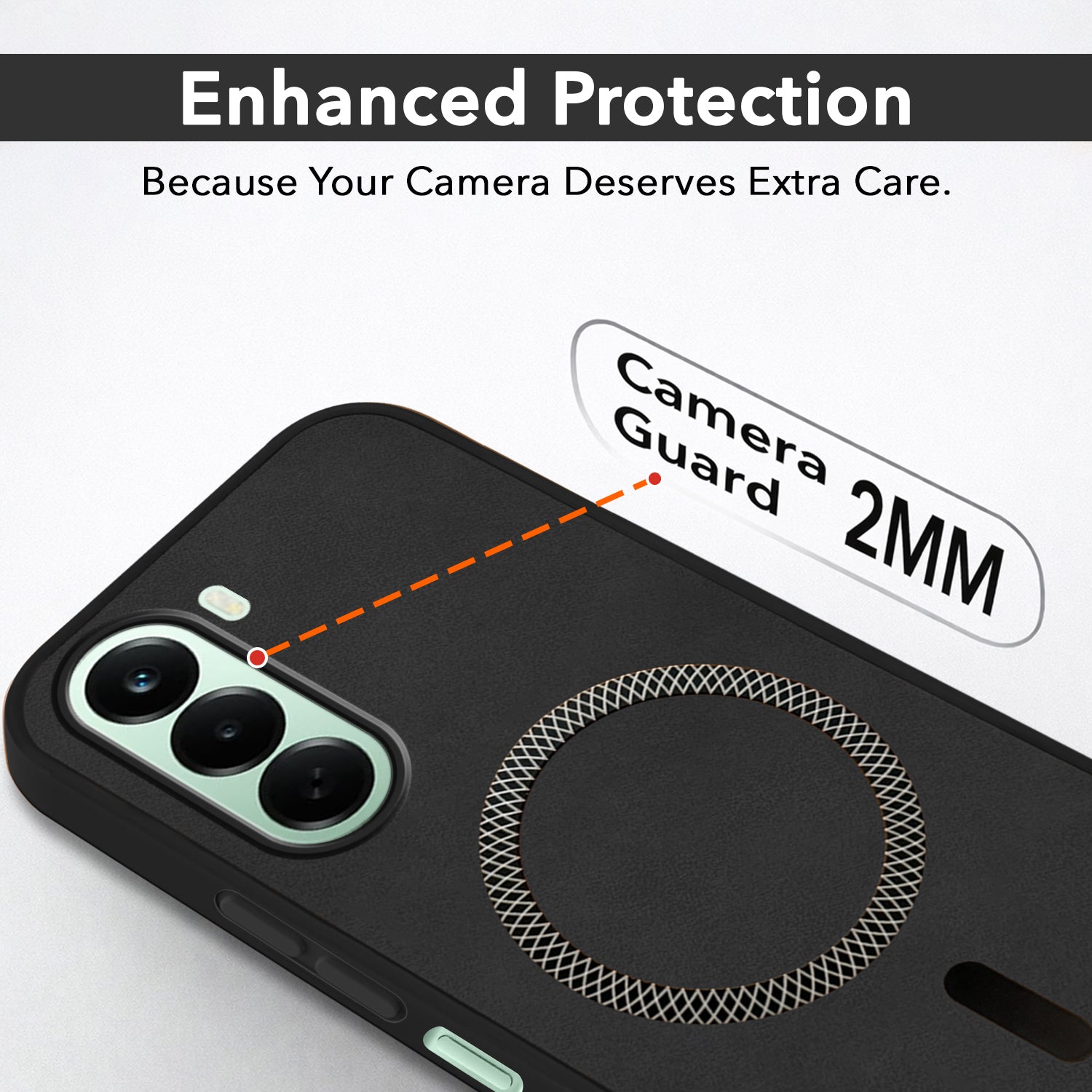 For OnePlus Nord CE 6 Lite Back Cover Case Leather Finish (MagSafe Compatible Wireless Charging | Soft Touch | Camera Bump Protection)