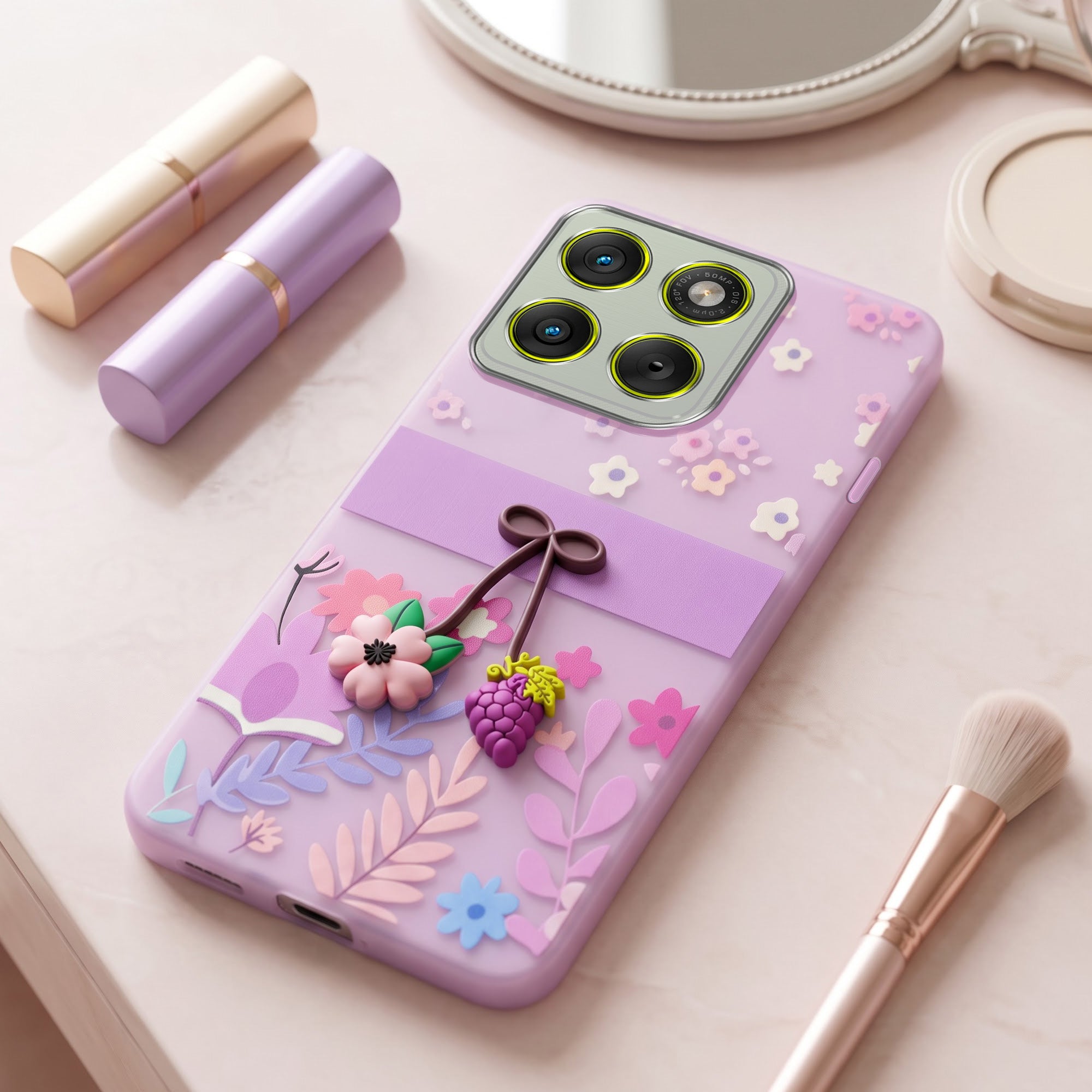For Motorola Moto Edge 70 Back Cover Case (3D Cute Cartoons | Hard Back Side Soft | Matte Premium Finish | HD Printing)
