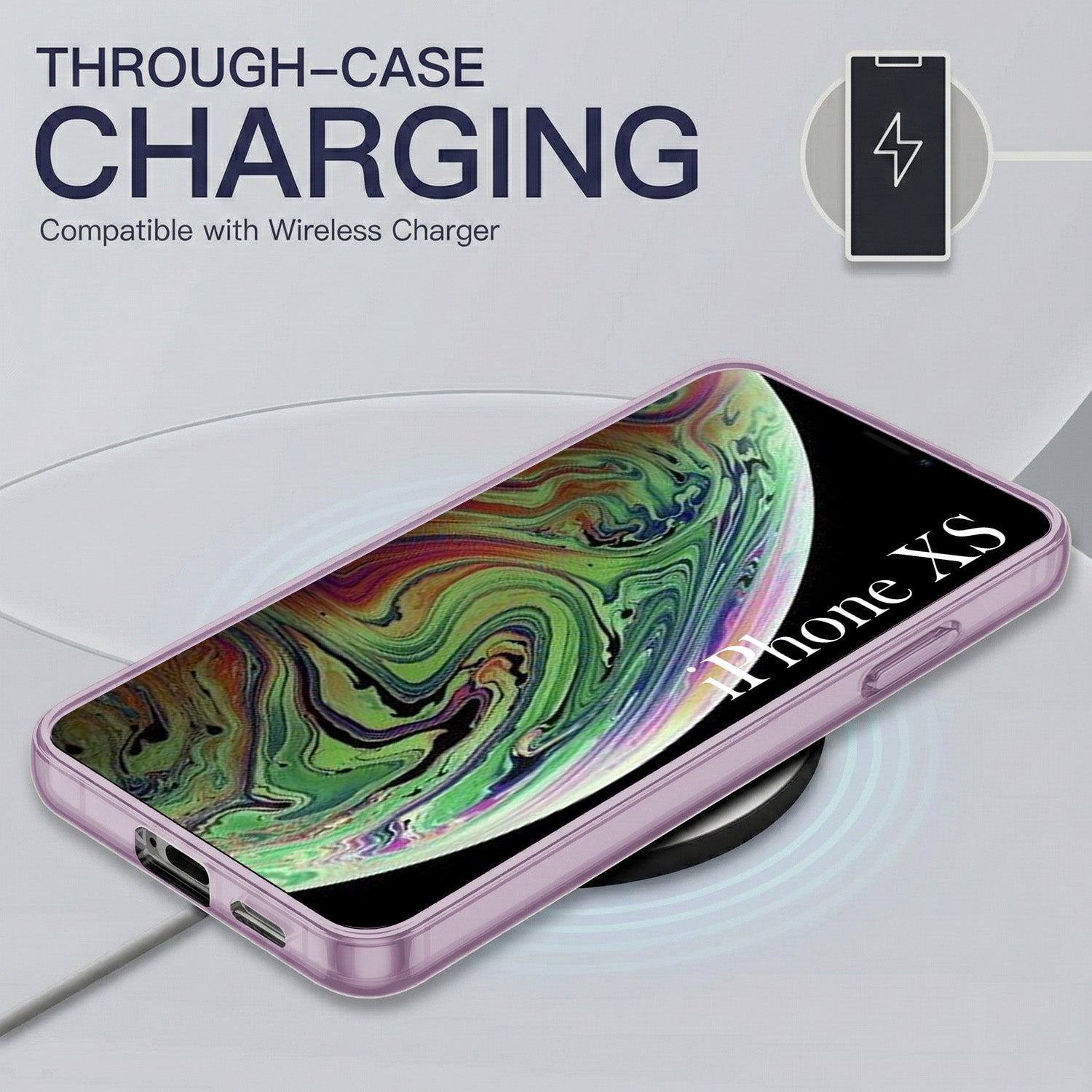 For Apple iPhone Xs Back Cover Case Silicone (Slim Paper Thin | Camera Protection Bump | Minimalist Professional | Soft Flexible)