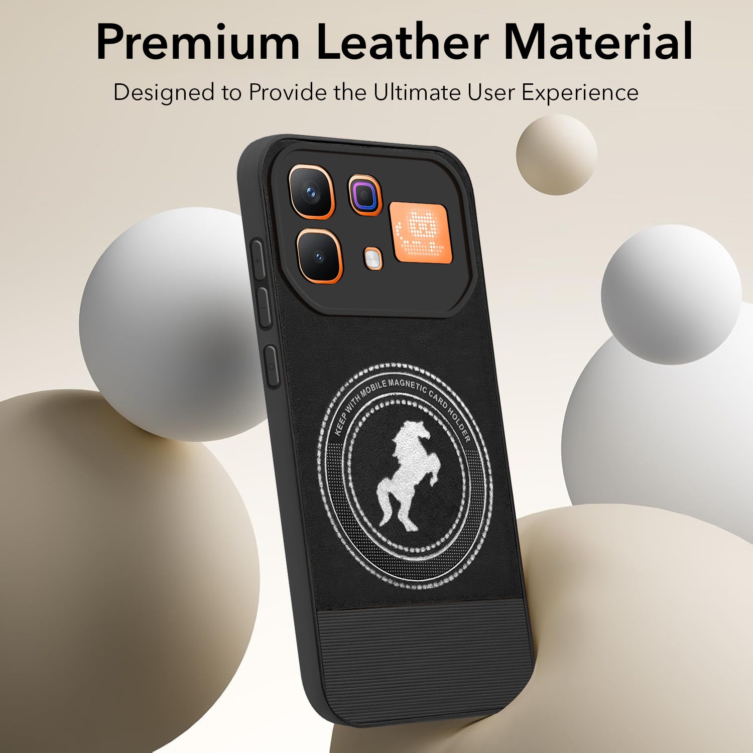 For Infinix Note 60 Pro 5G Back Cover Case PU Leather Finish (Professional Minimalist Texture | MagSafe Compatile | Camera Protection | Sleek Sober Formal)