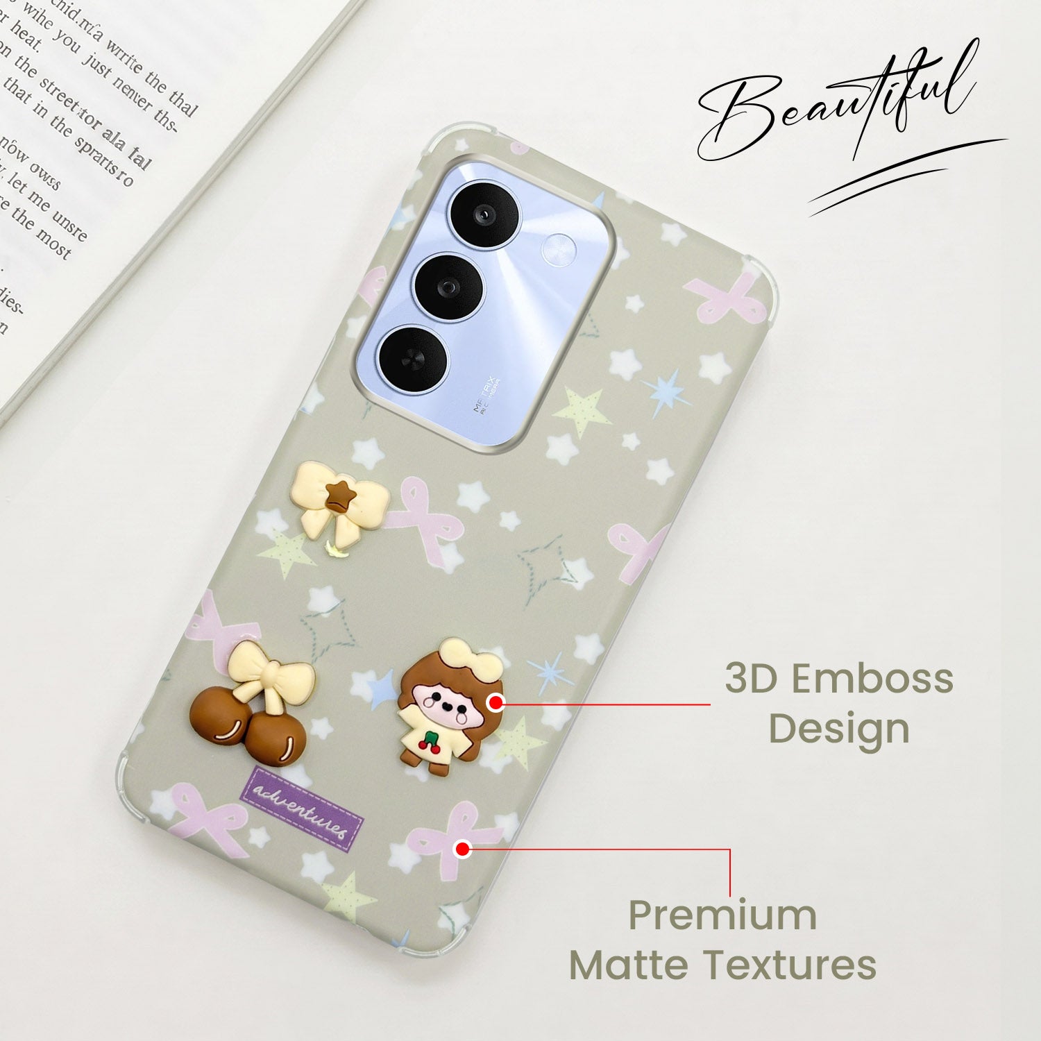 For Realme C83 5G Back Cover Case (3D Cute Cartoons | Hard Back Side Soft | Matte Premium Finish | HD Printing)