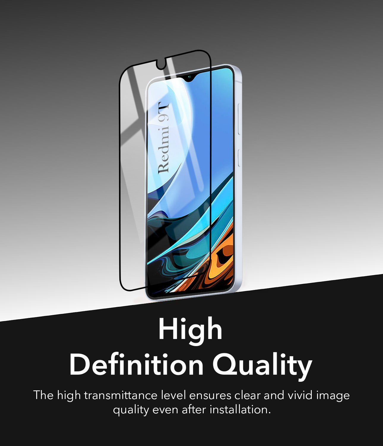 Tempered Glass For Redmi 9T Military-Grade Gorilla Screen Protector With Installation Kit | Shatterproof, Full Coverage, HD Clear, Scratch Resistant (Pack of 1)