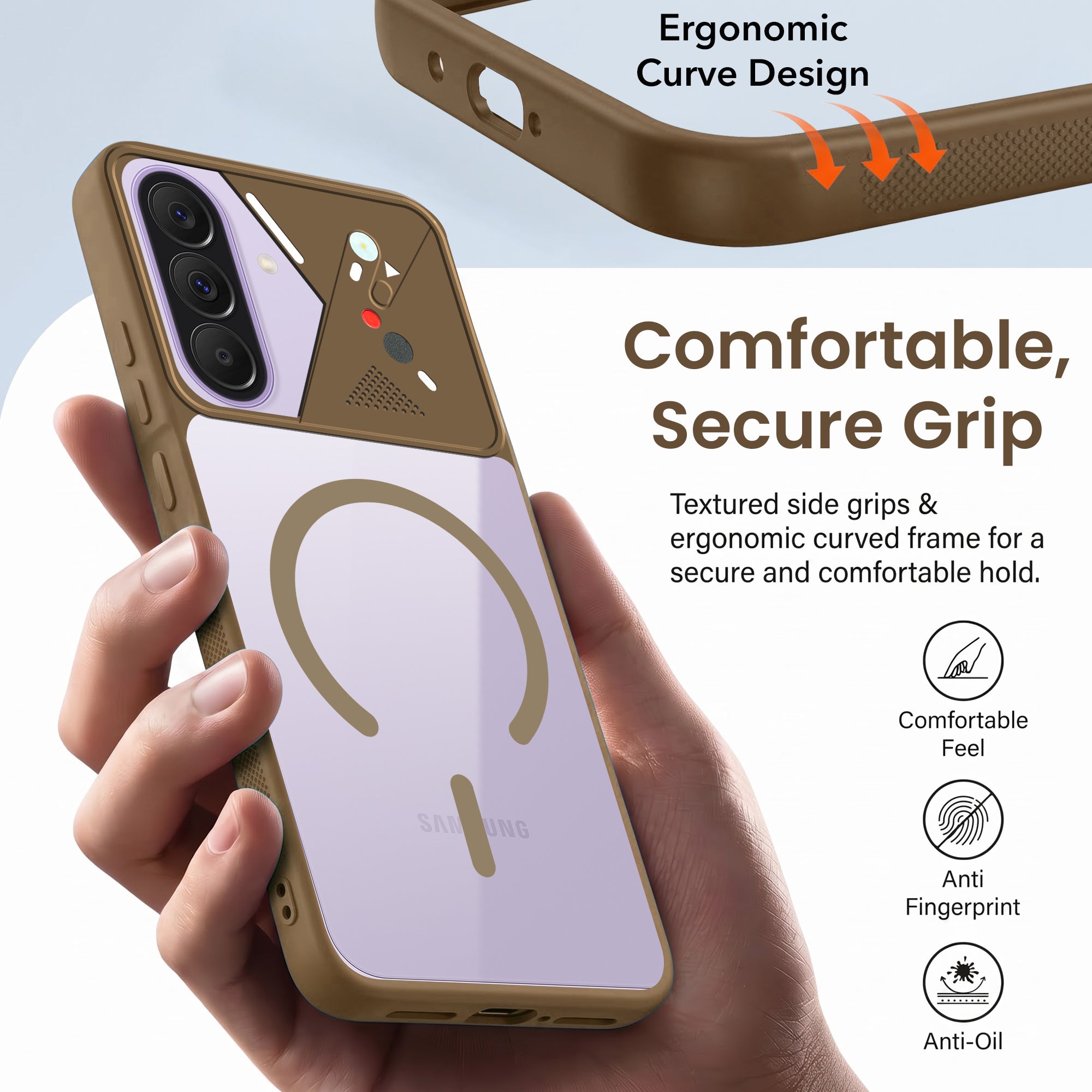 For Samsung Galaxy A37 5G Back Cover Case Lifetime Anti-Yellow Clear (Camera Protection | Side Grip | Wireless MagSafe Compatible)