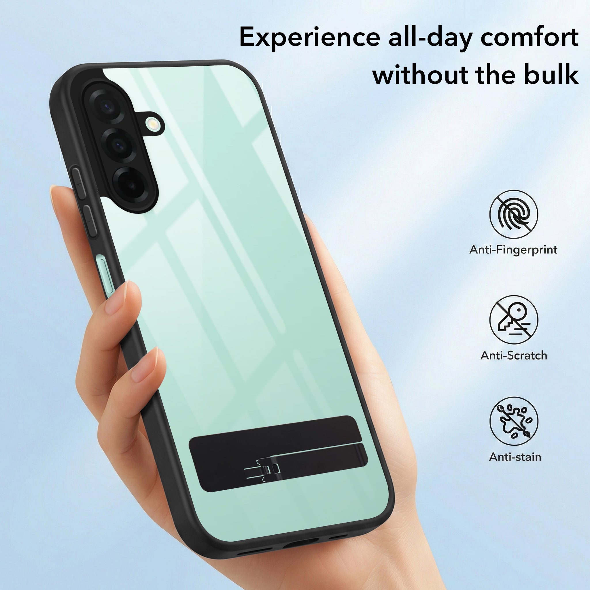 For Samsung Galaxy A26 5G Back Cover Case (Built-in Stand | Lifetime Anti Yellow | Kickstand Shockproof | Camera Protection | MagSafe Compatible)