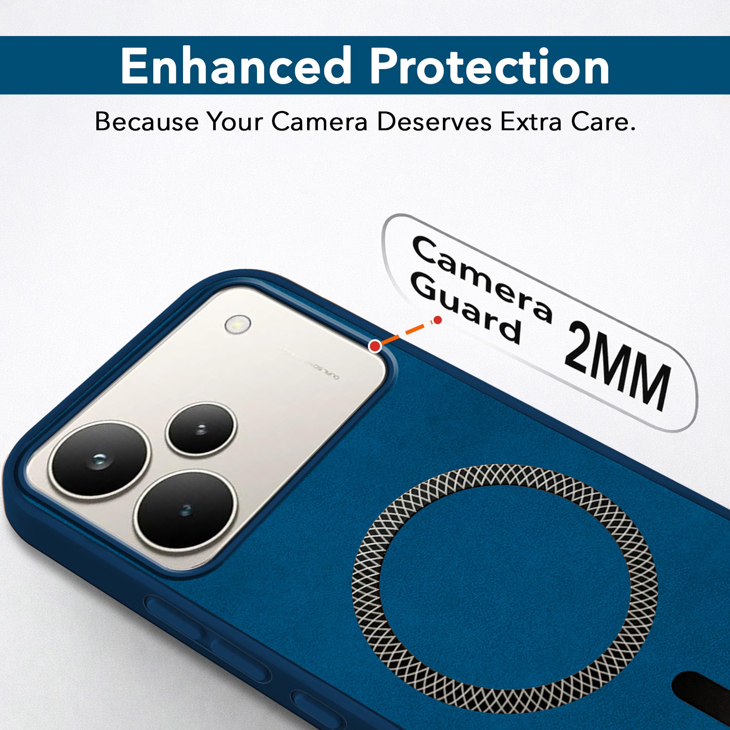 For Realme P4 Pro Back Cover Case Leather Finish (MagSafe Compatible Wireless Charging | Soft Touch | Camera Bump Protection)
